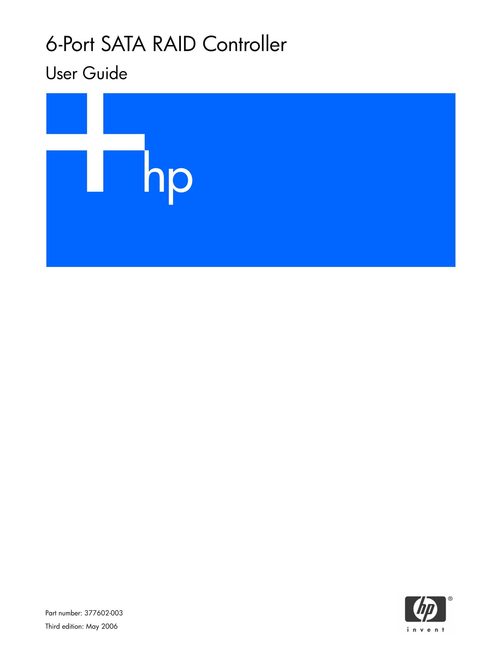 HP (Hewlett-Packard) 6-Port SATA RAID Network Card User Manual