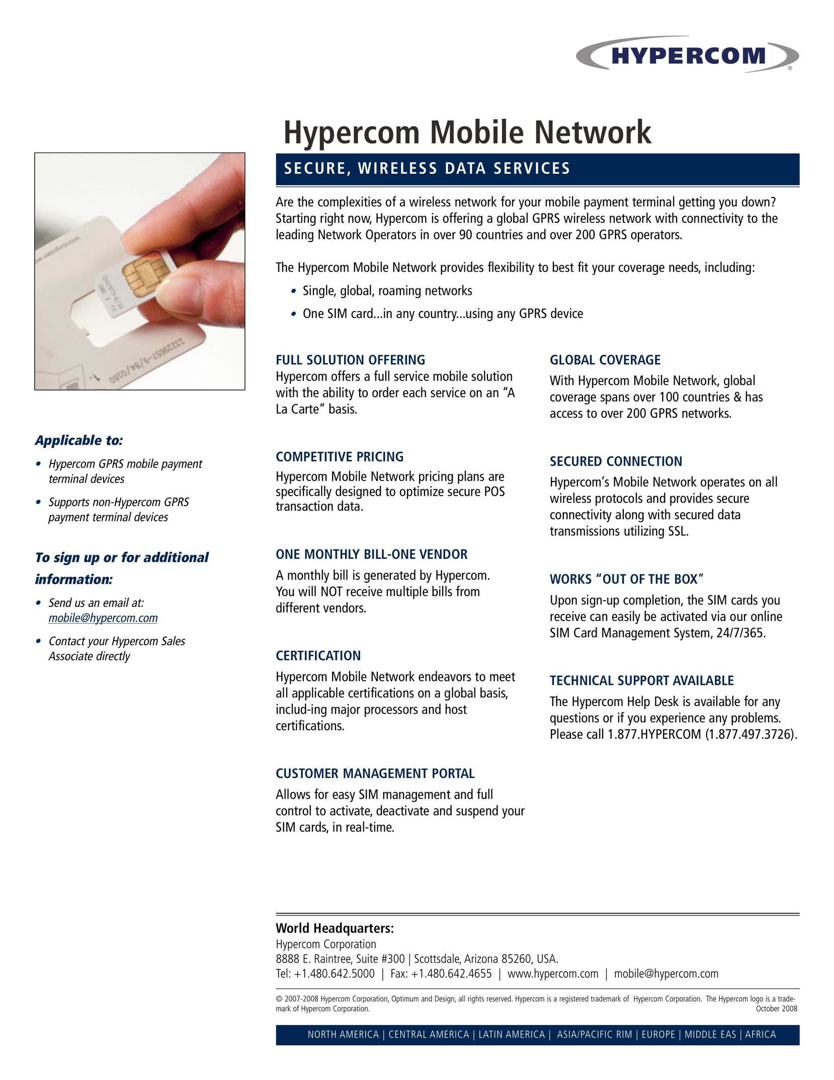 Hypercom Mobile Network Network Card User Manual