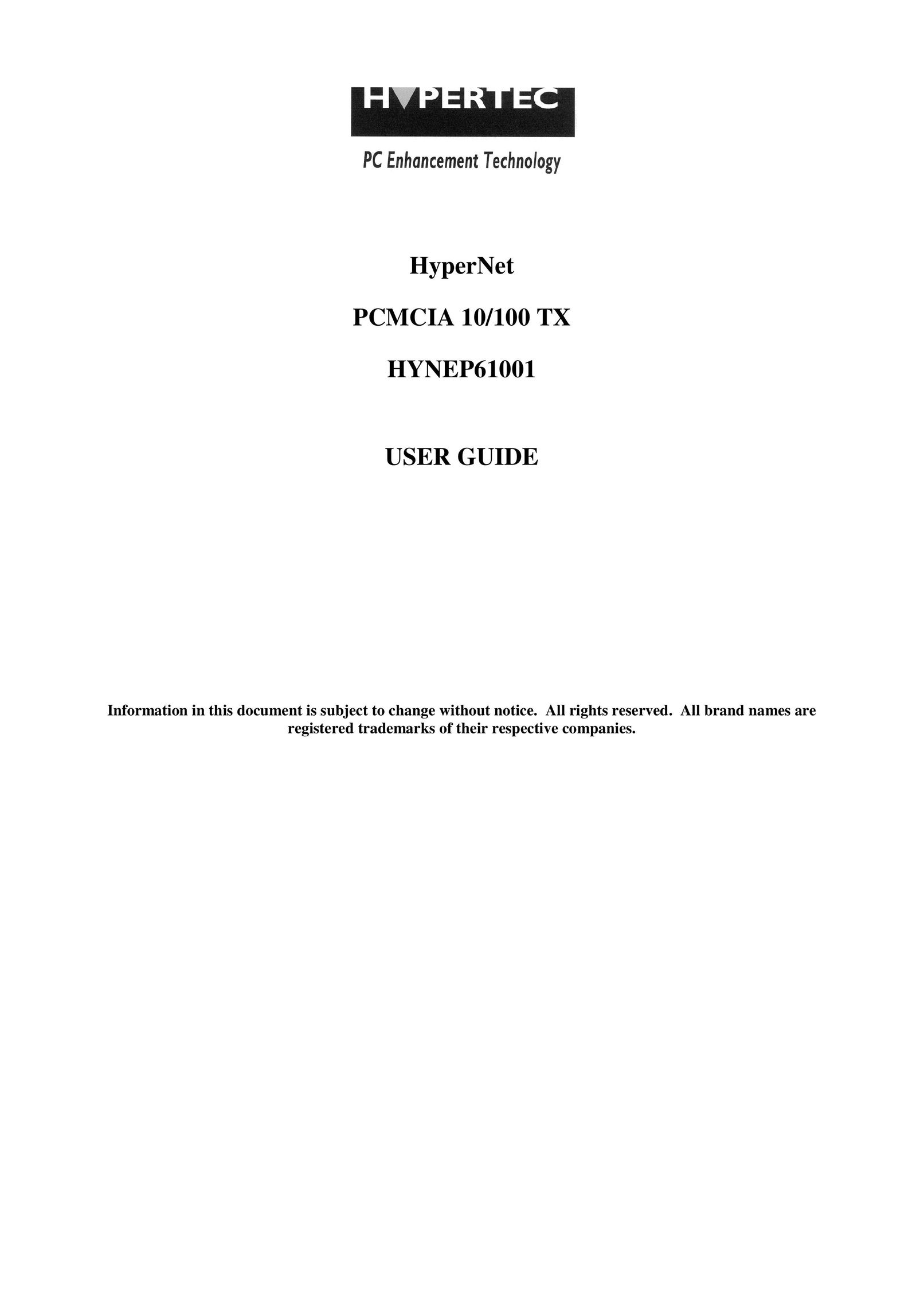 Hypertec HYNEP61001 Network Card User Manual