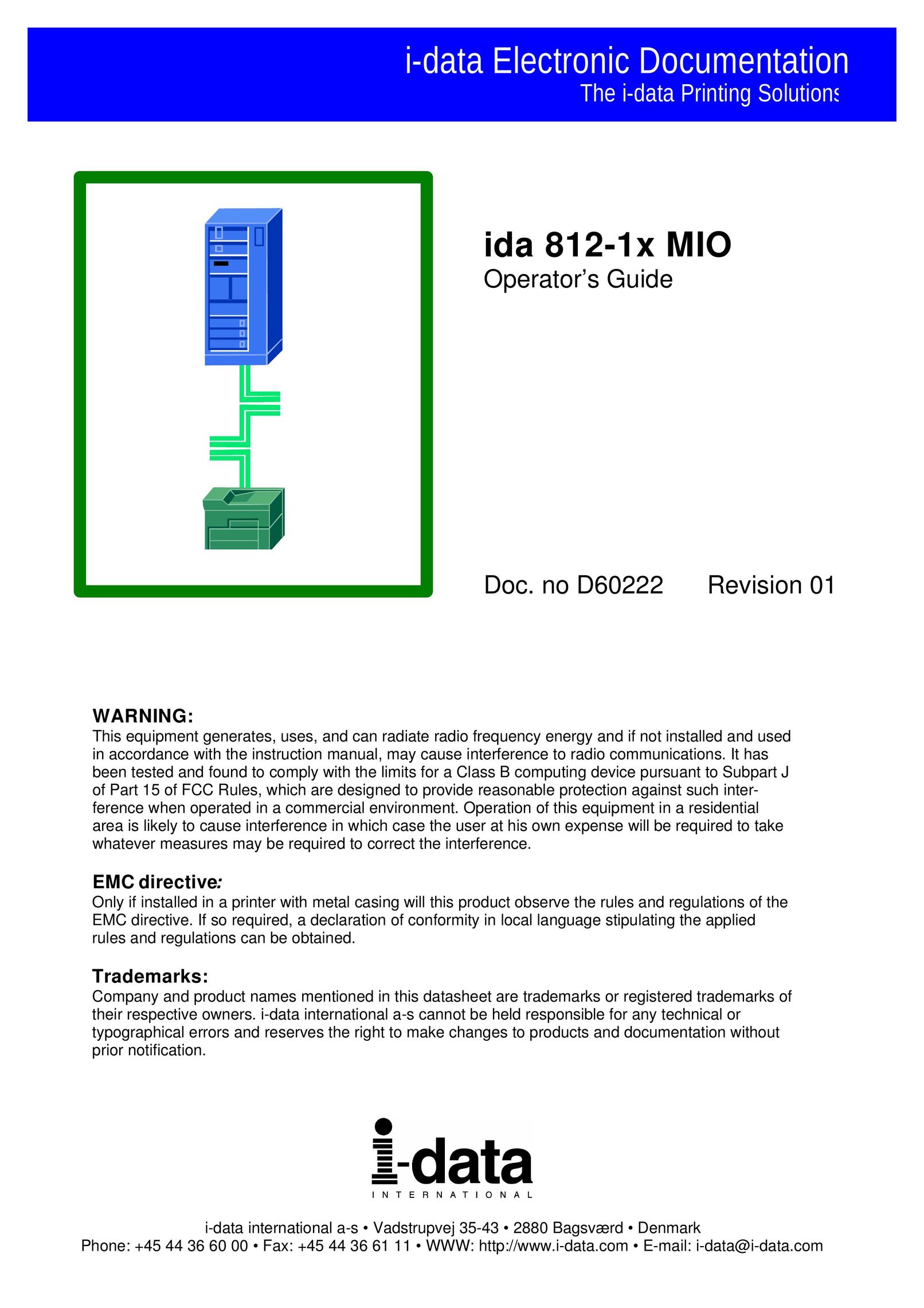 I-Data 812-1x MIO Network Card User Manual