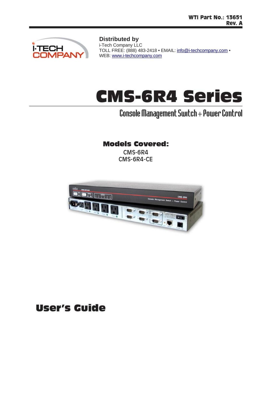 I-Tech Company CMS 6R4 Series Network Card User Manual