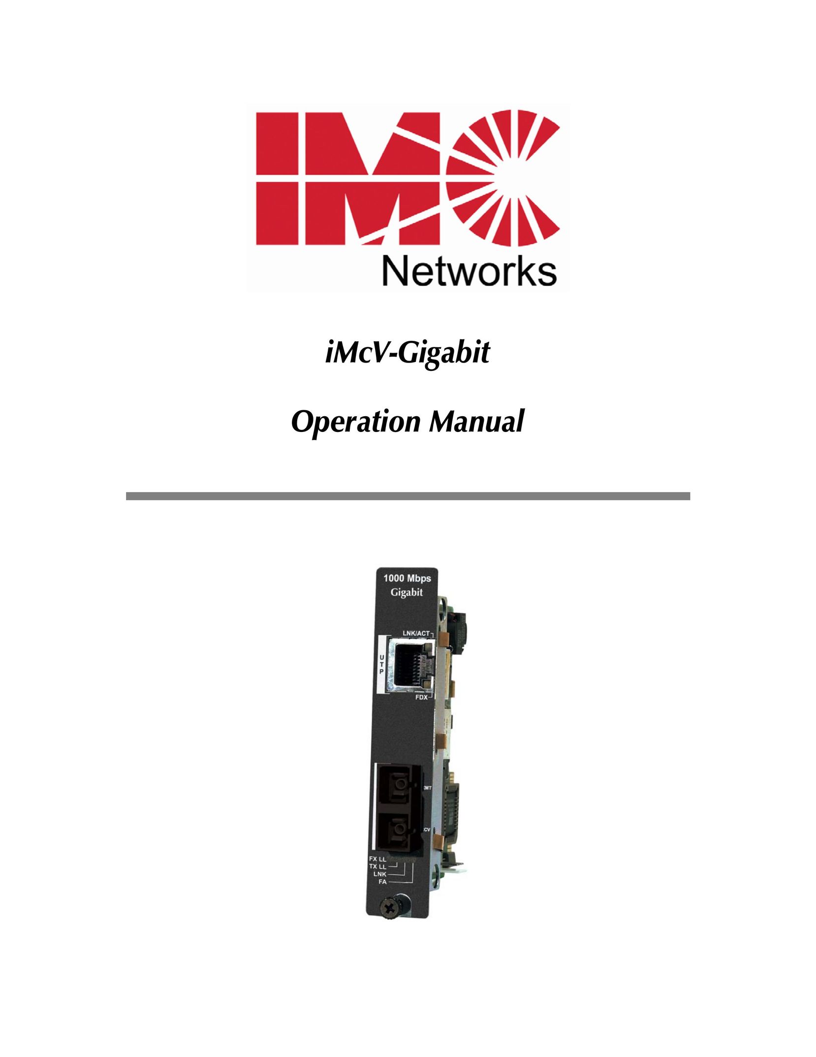 IMC Networks iMcV-Gigabit Network Card User Manual