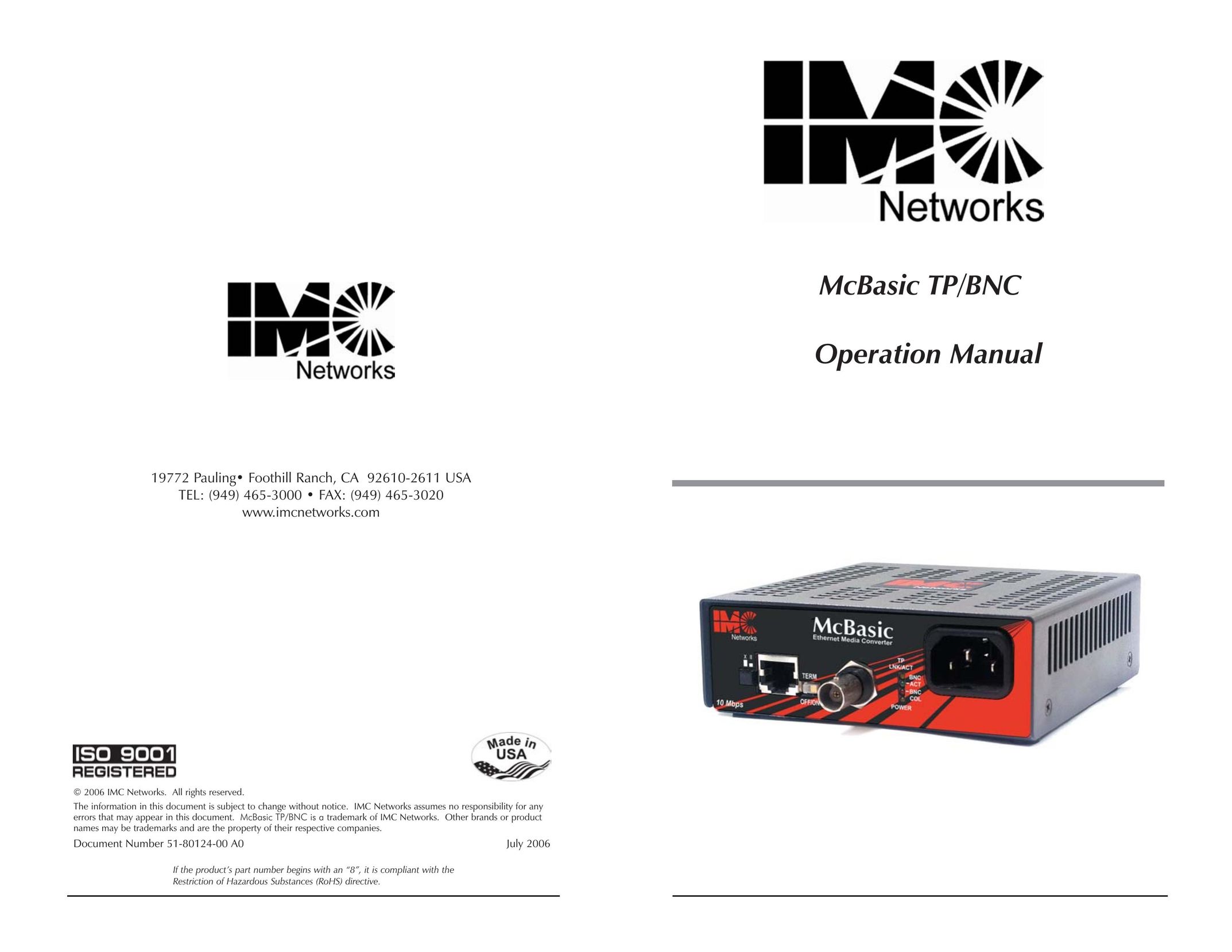 IMC Networks TP Network Card User Manual