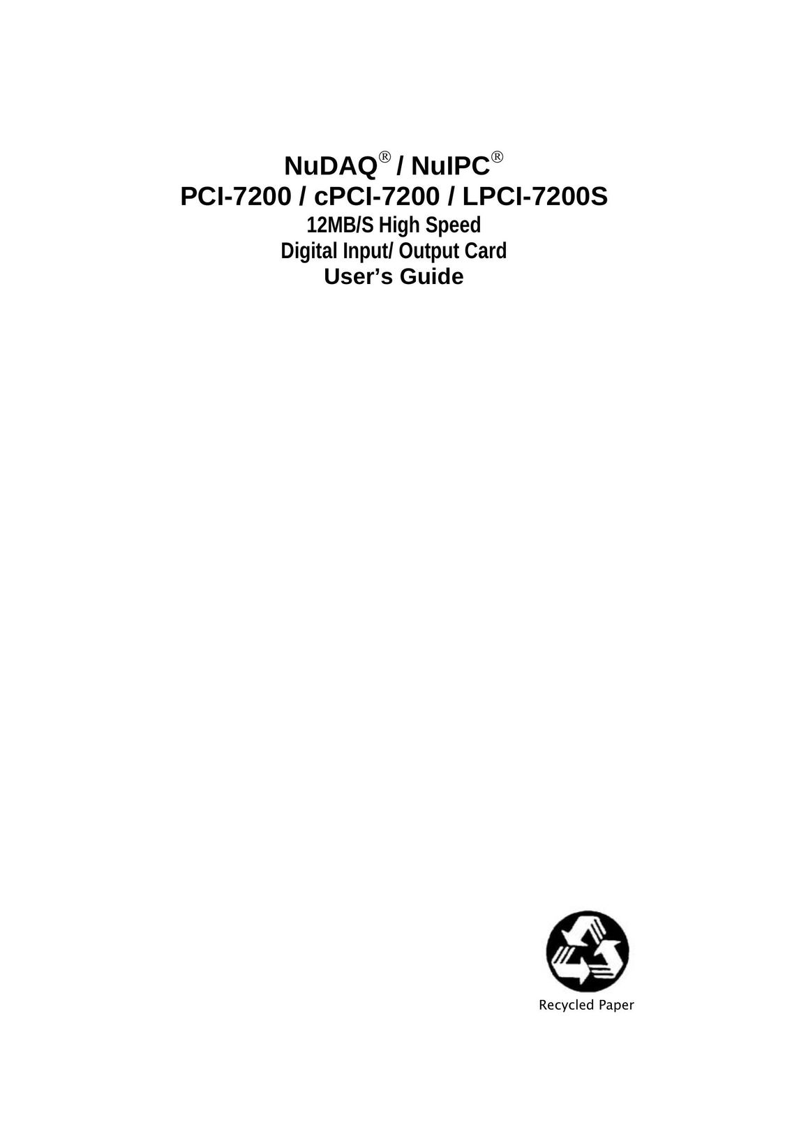 Intel LPCI-7200S Network Card User Manual