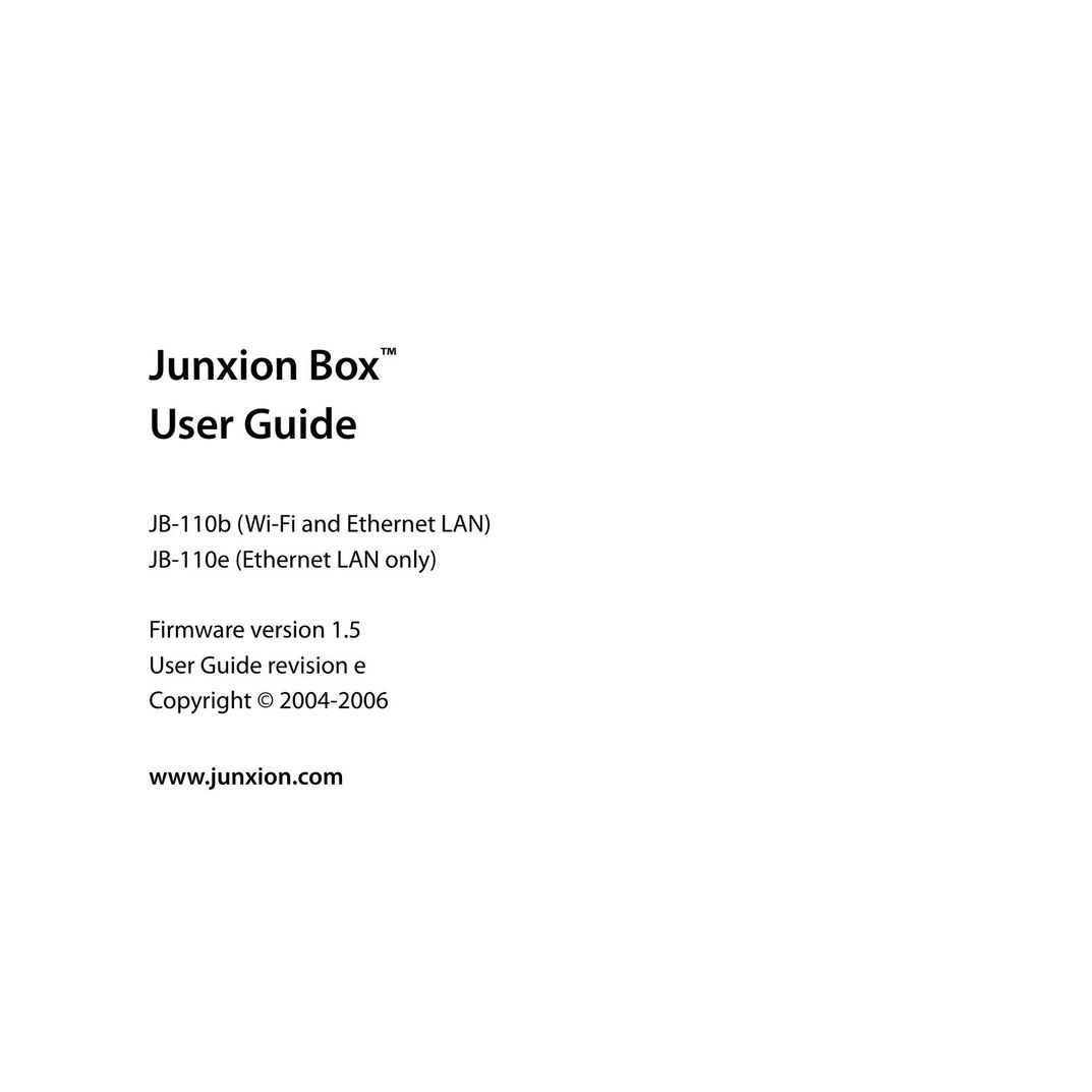 Junxion JB-110B Network Card User Manual