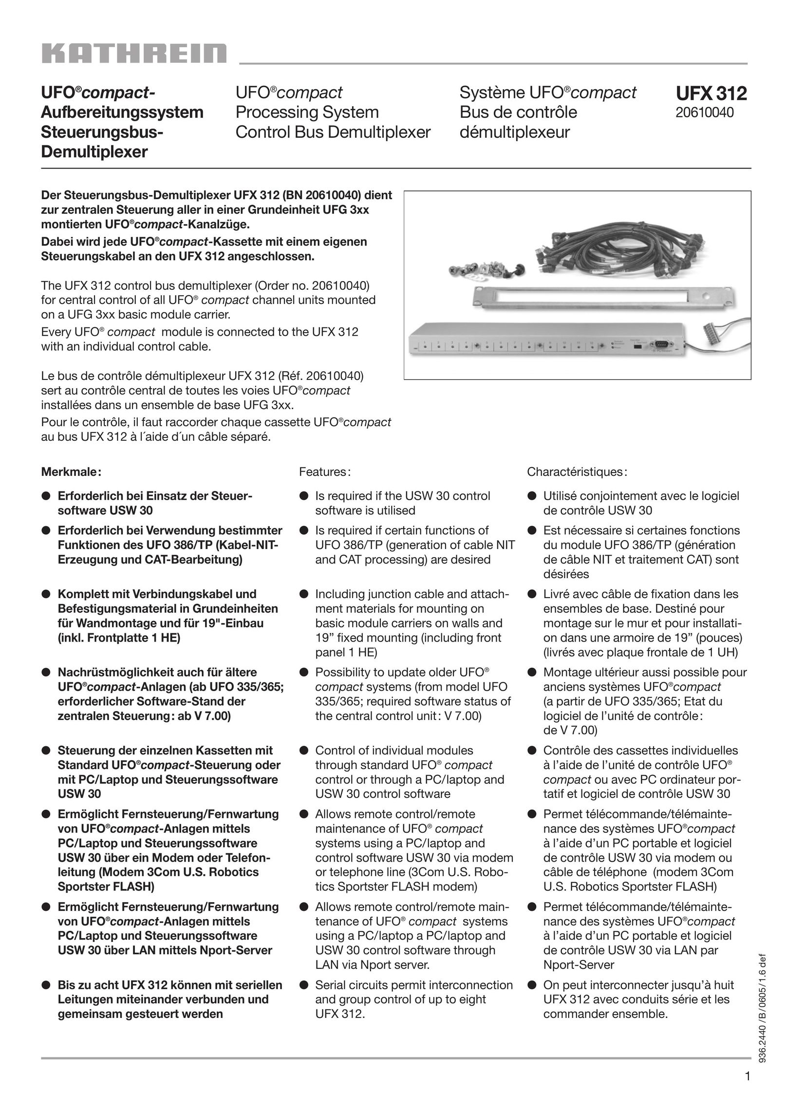 Kathrein UFX 312 Network Card User Manual