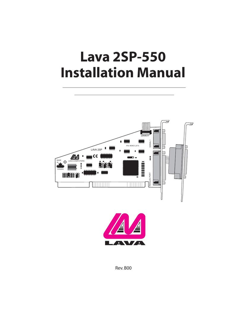Lava Computer 2SP-550 Network Card User Manual