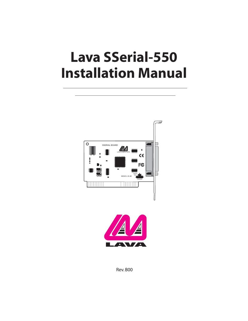 Lava Computer Lava SSerial-550 Network Card User Manual