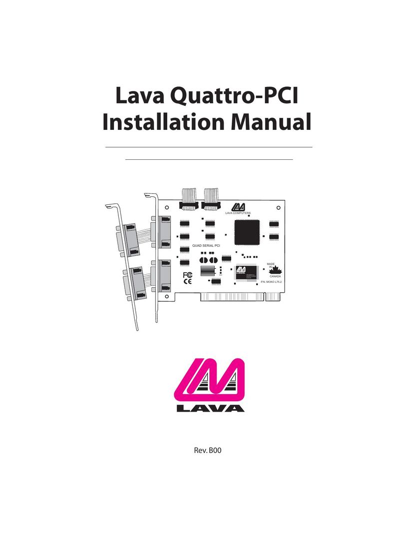 Lava Computer QUATTRO-PCI Network Card User Manual