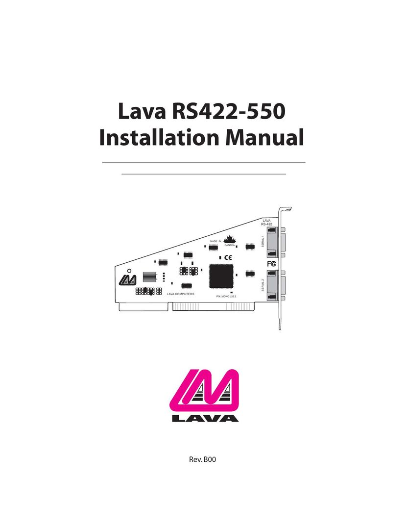 Lava Computer RS550 Network Card User Manual