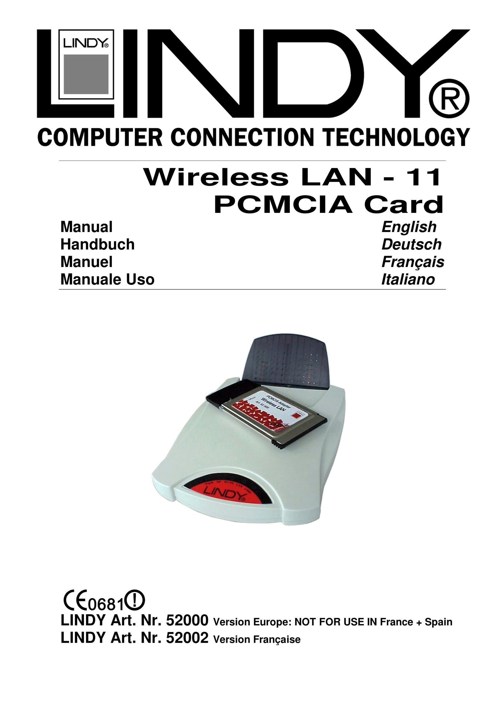 Lindy Wireless LAN - 11 PCMCIA Card Network Card User Manual