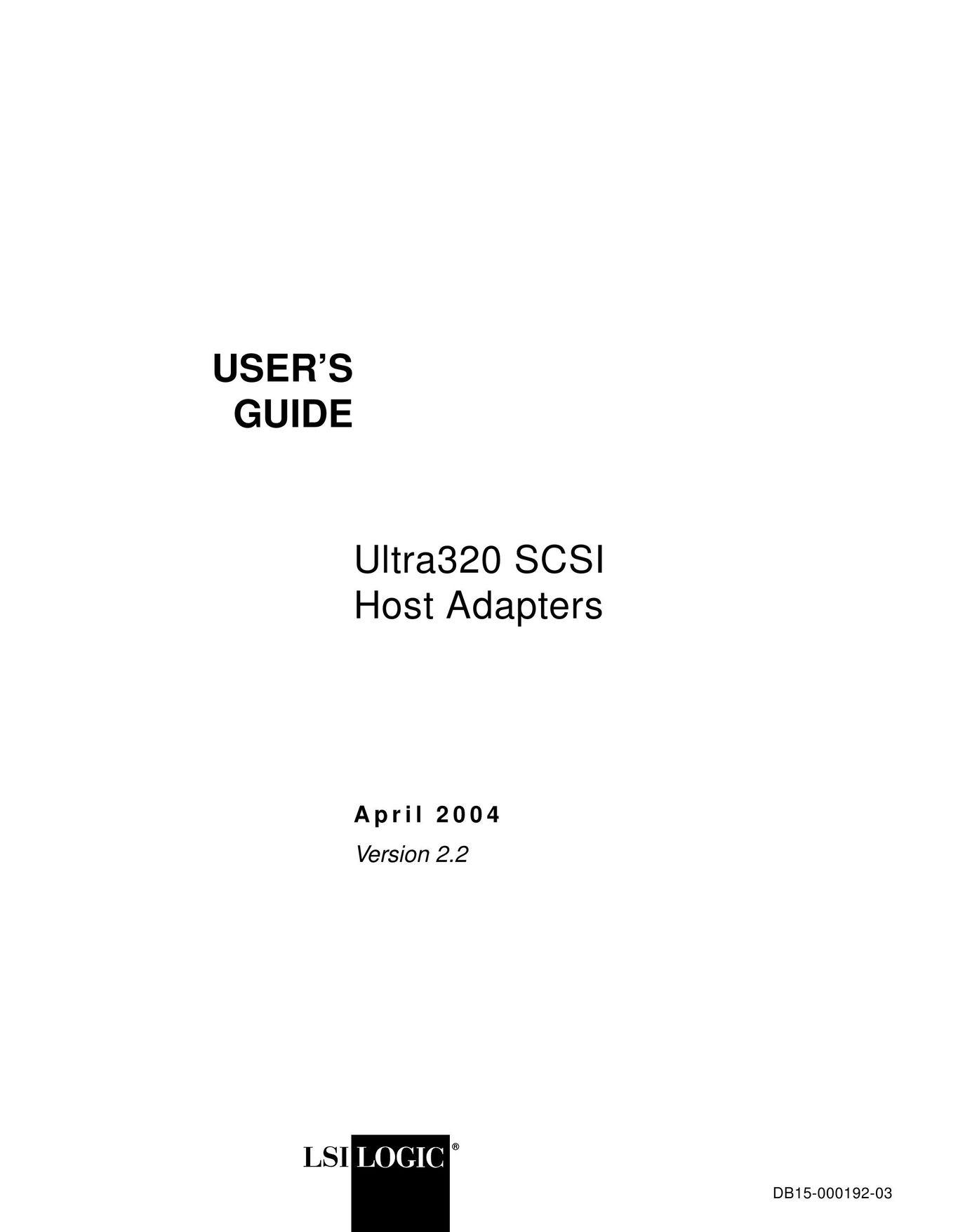LSI Ultra320 SCSI Network Card User Manual
