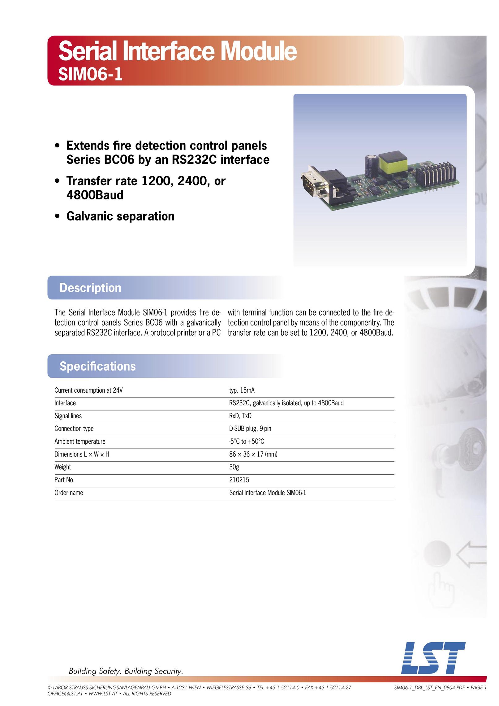 LST SIM06-1 Network Card User Manual