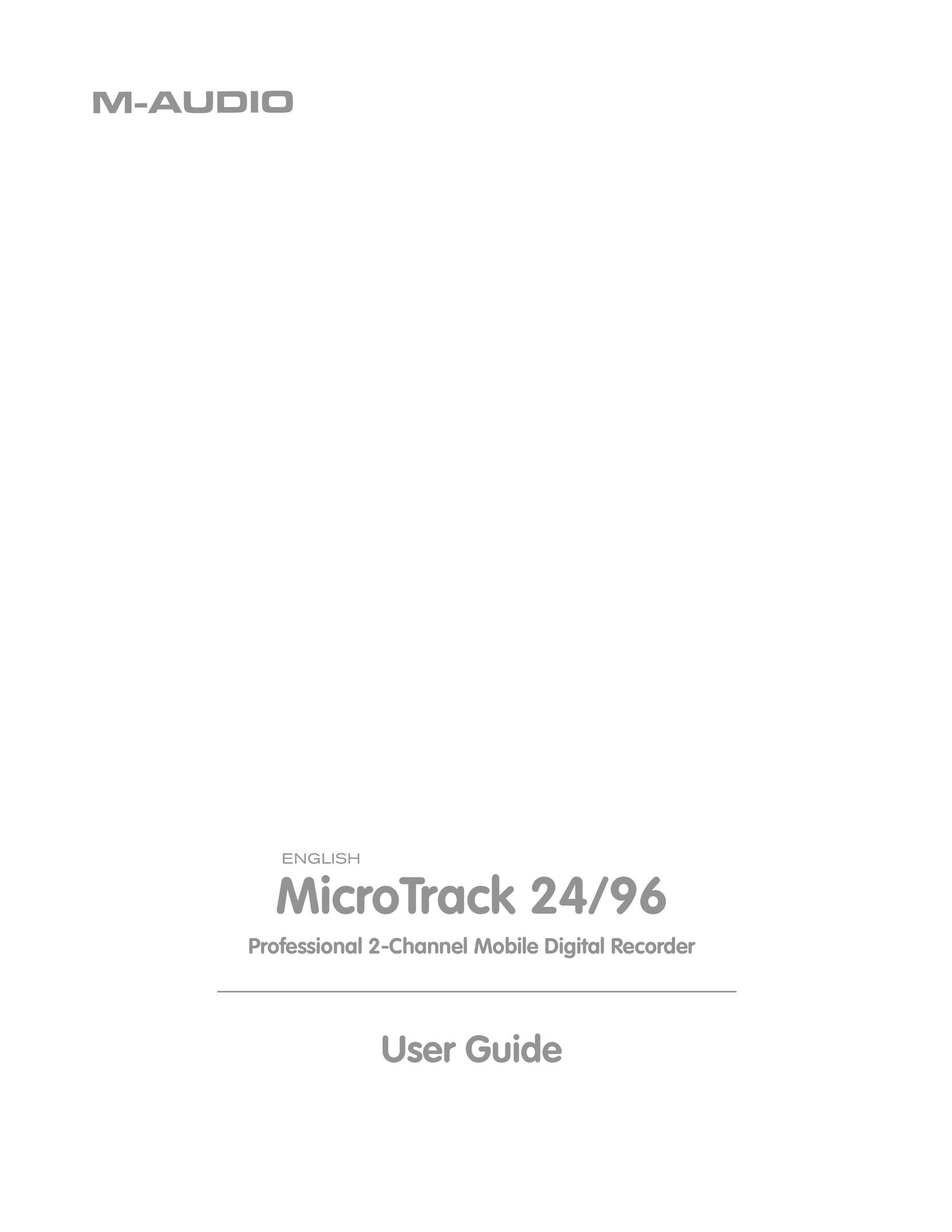 M-Audio 24/96 Network Card User Manual