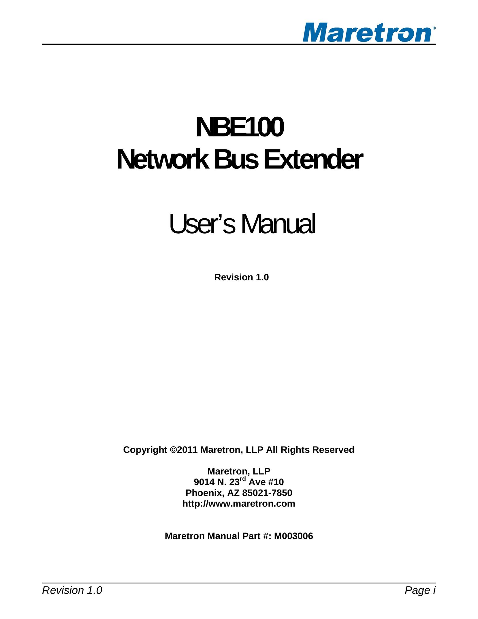 Maretron NBE100 Network Card User Manual
