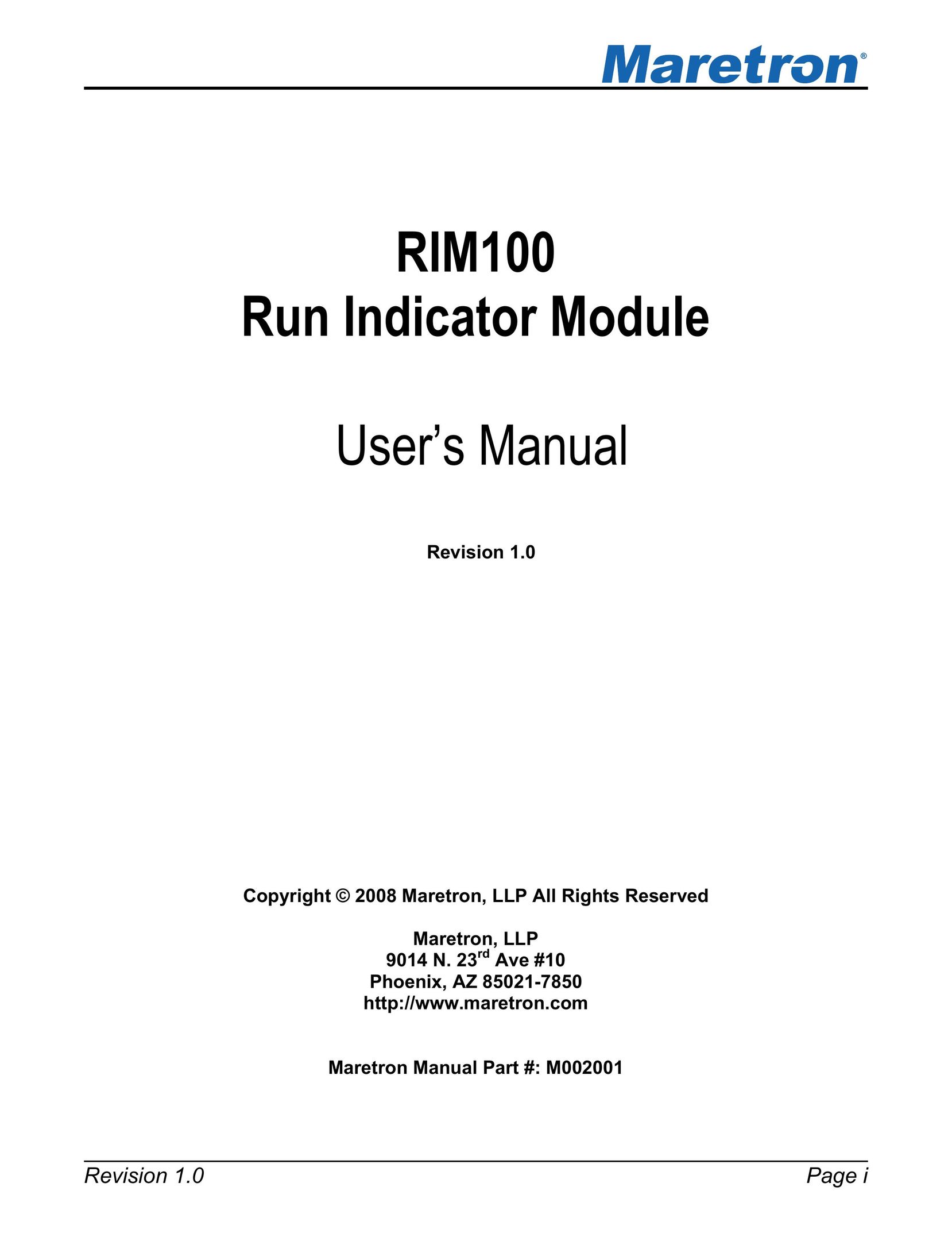 Maretron RIM100 Network Card User Manual