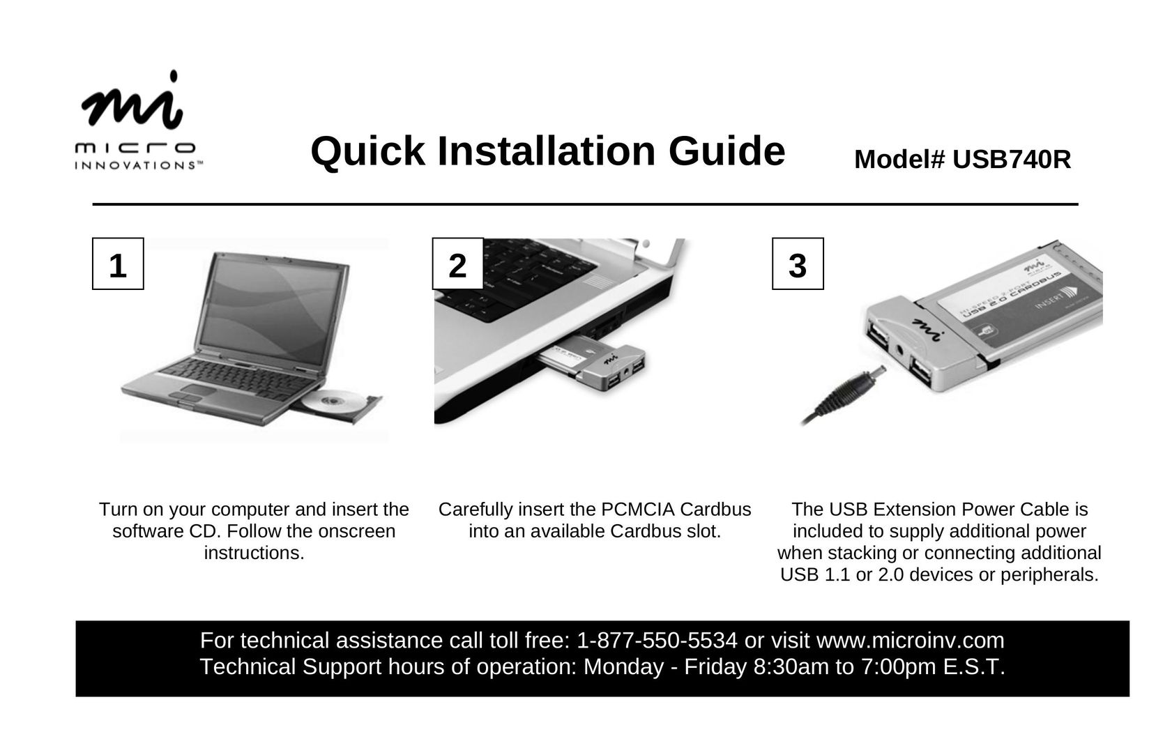 Micro Innovations USB740R Network Card User Manual