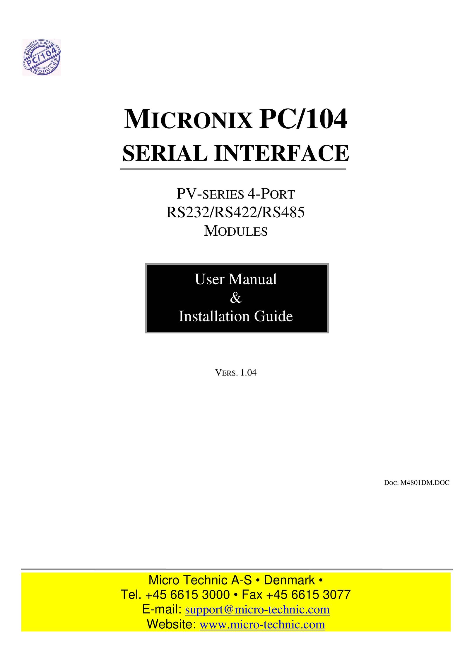 Micro Technic PV Series Network Card User Manual