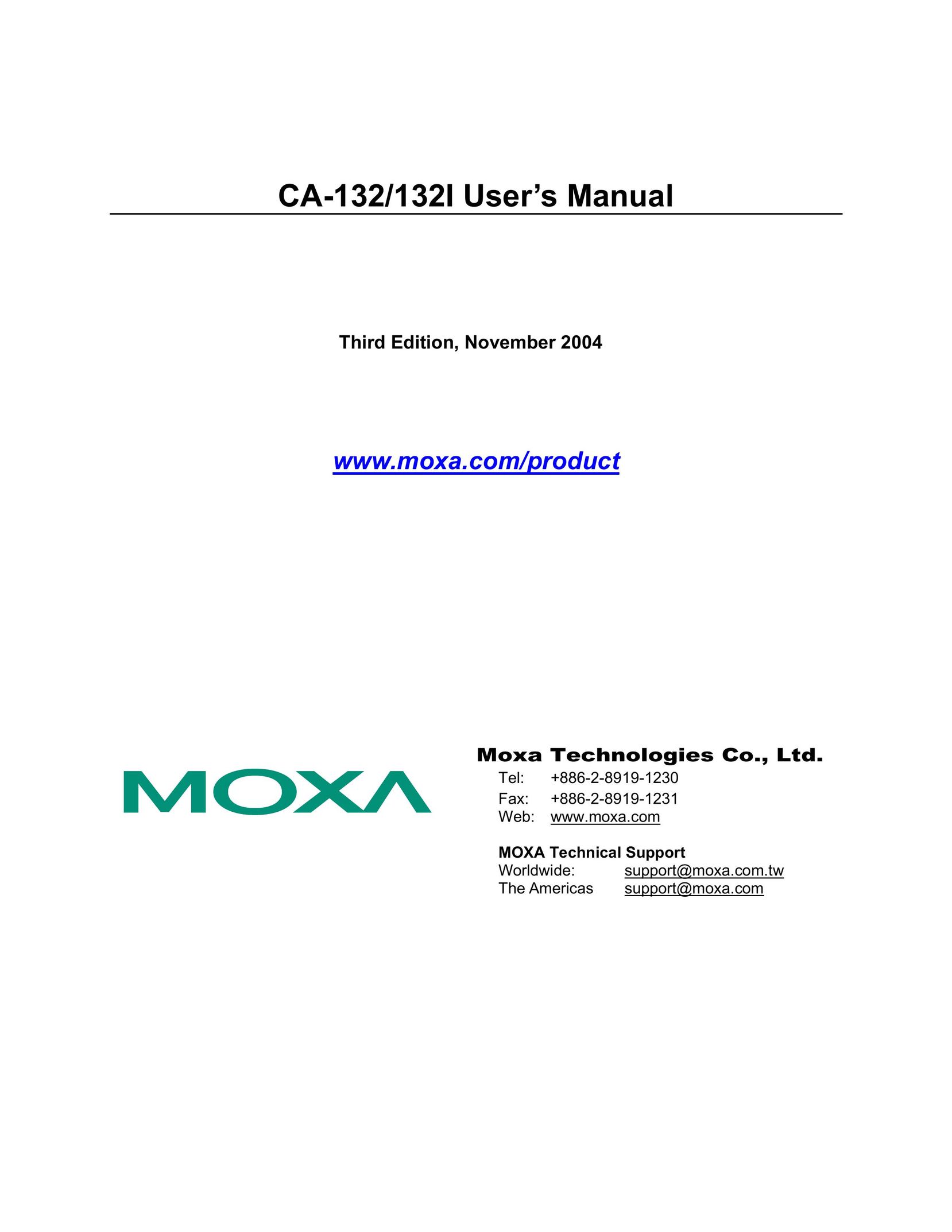 Moxa Technologies CA-132/132I Network Card User Manual