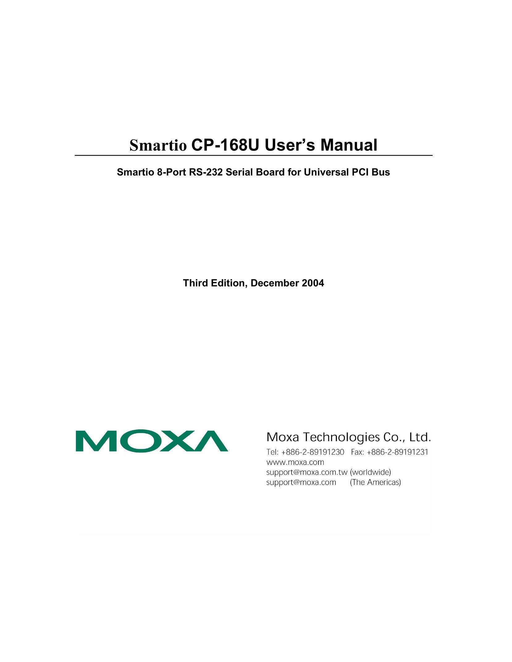 Moxa Technologies CP-168U Network Card User Manual