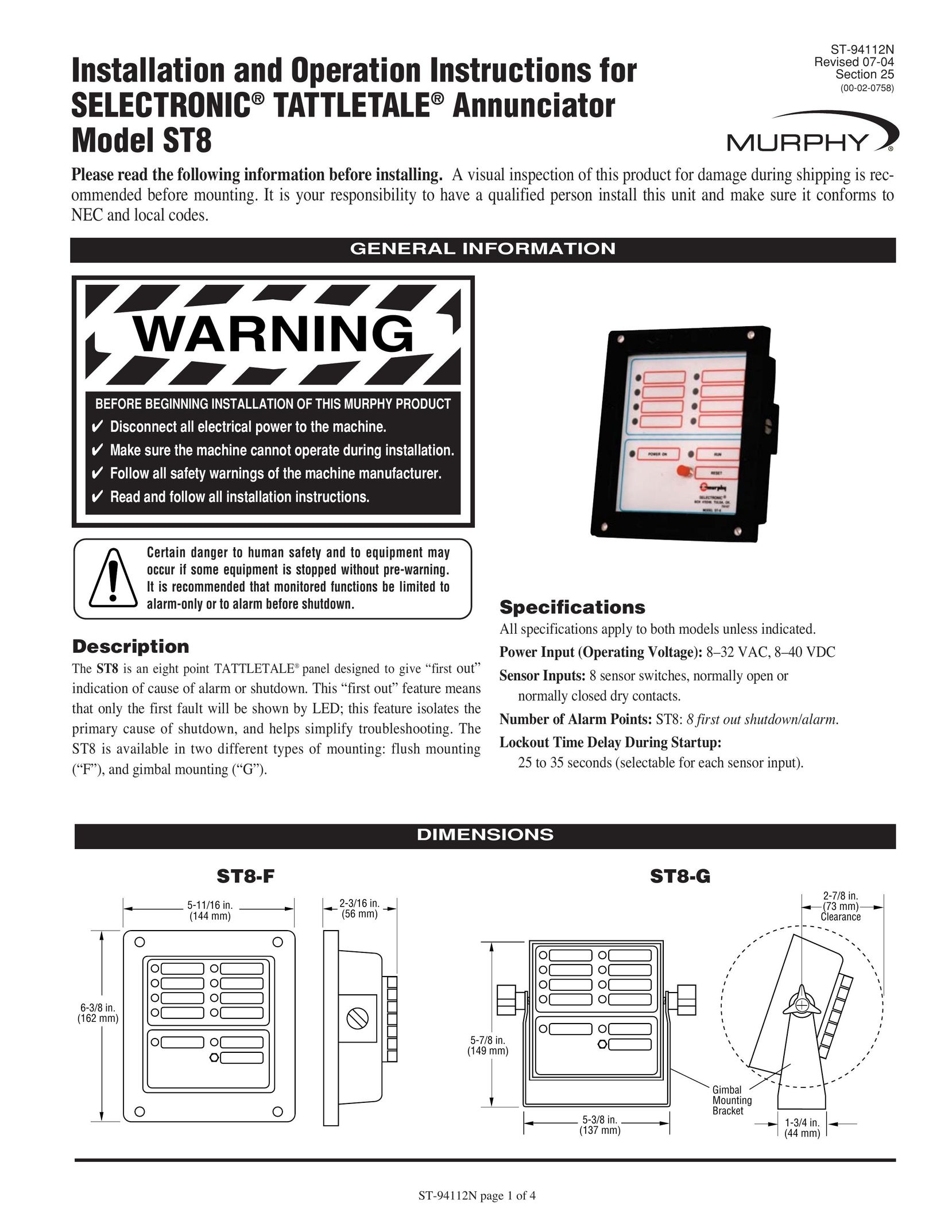 Murphy ST8 Network Card User Manual