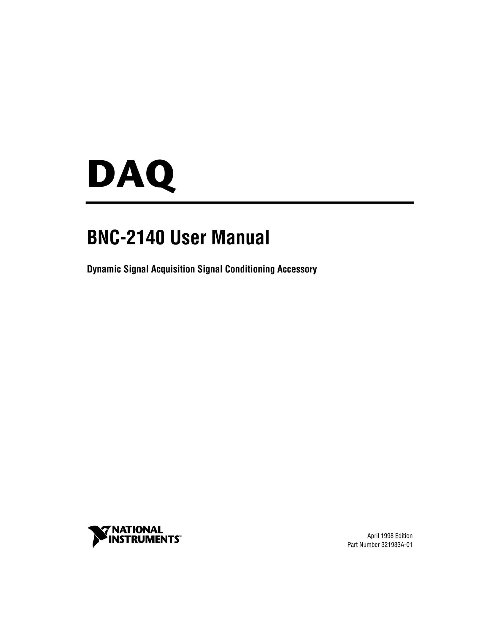 National Instruments BNC-2140 Network Card User Manual