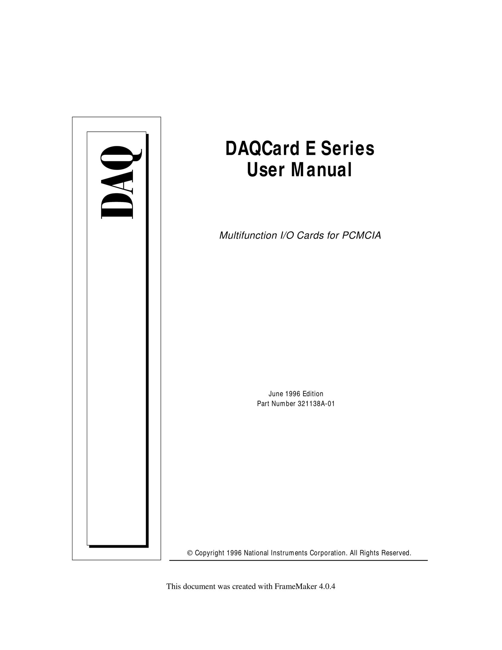 National Instruments E Series Network Card User Manual