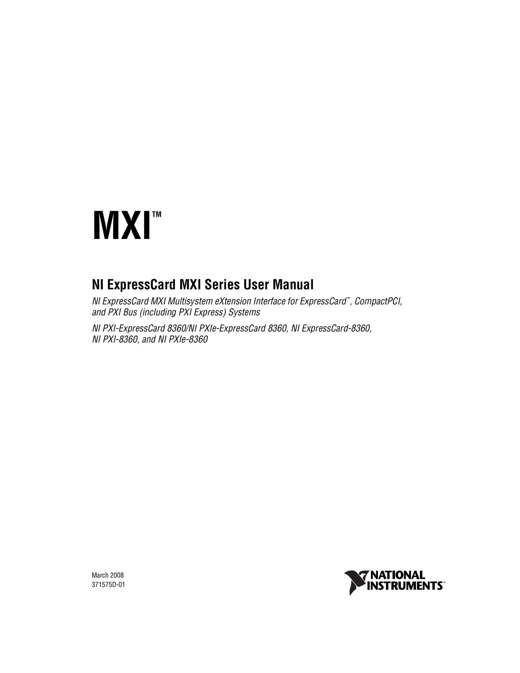 National Instruments MXI Series Network Card User Manual
