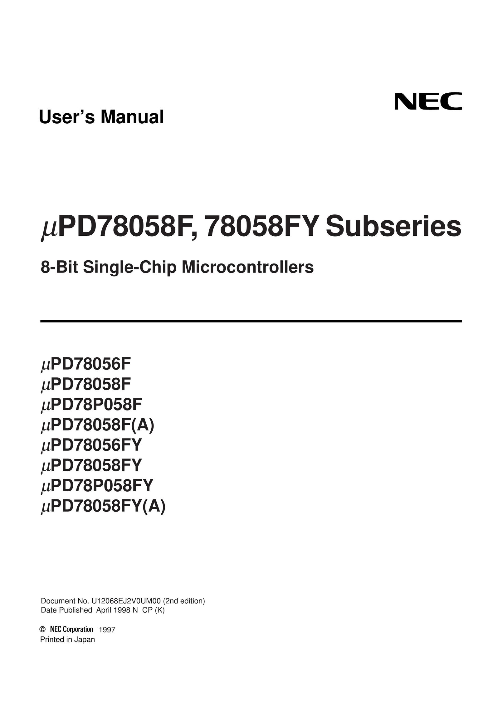 NEC PD78P058FY Network Card User Manual