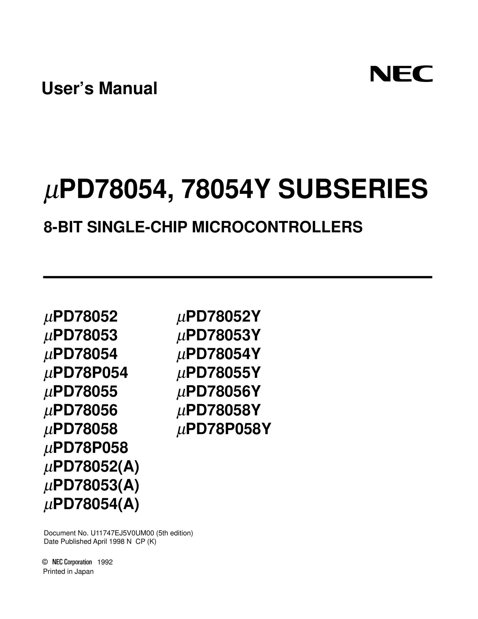NEC uPD78054Y Network Card User Manual