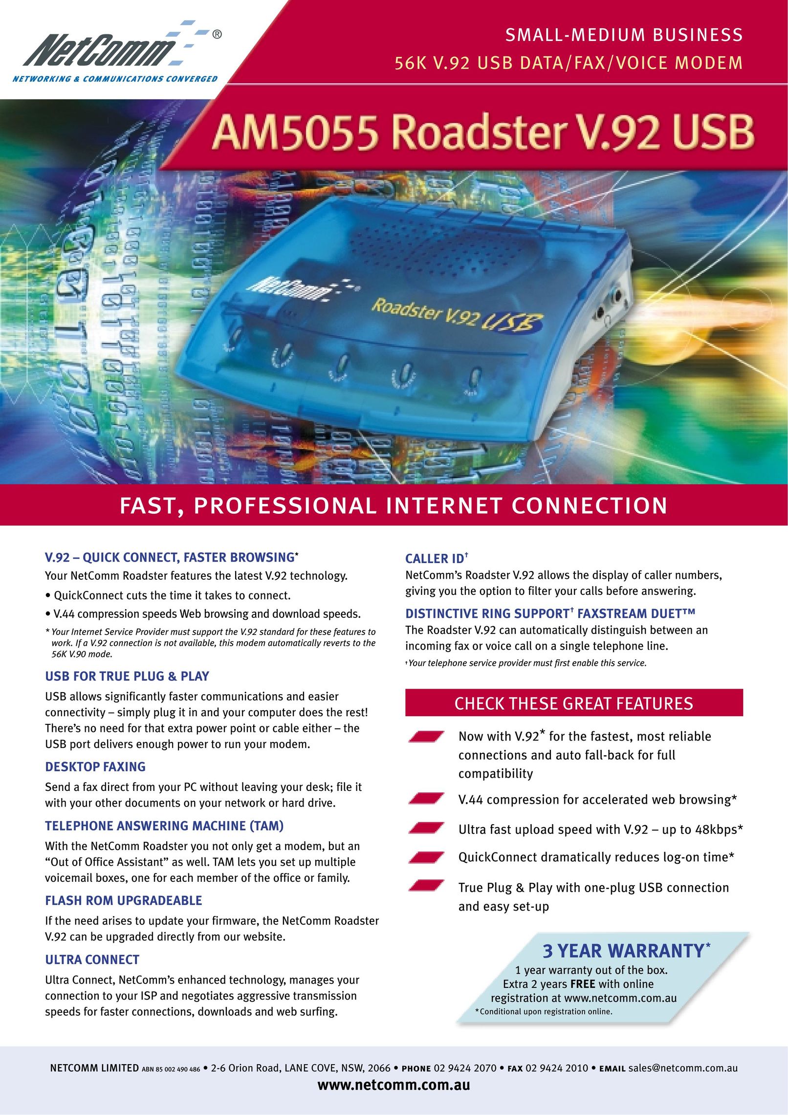 NetComm AM5055 Network Card User Manual