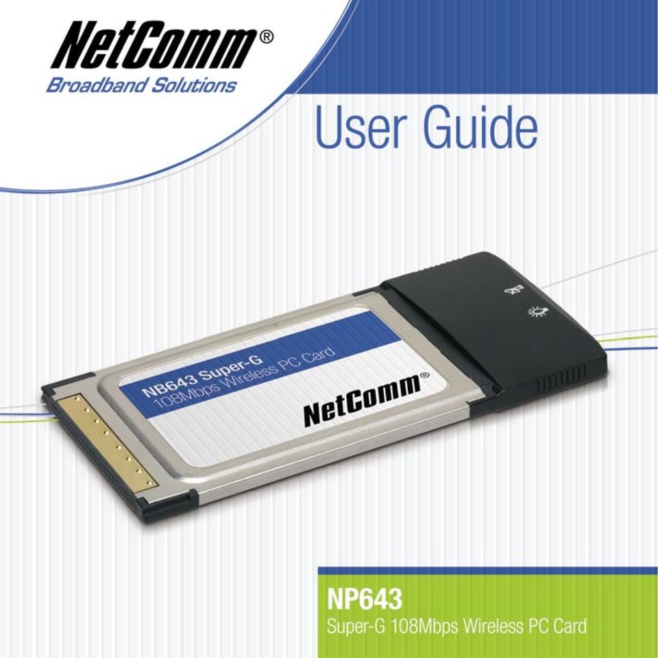 NetComm NP643 Network Card User Manual