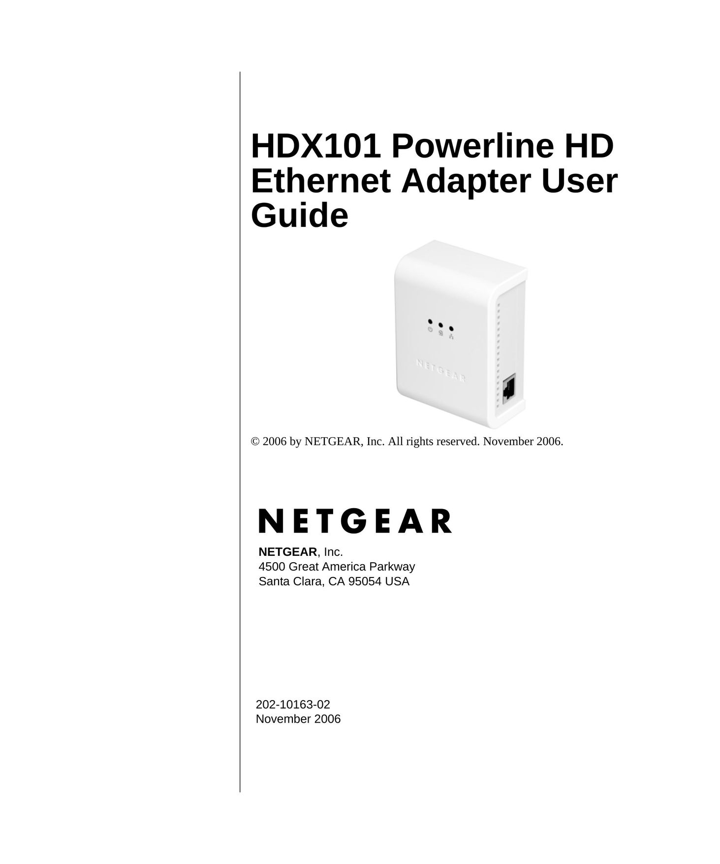 NETGEAR HDX101 Network Card User Manual