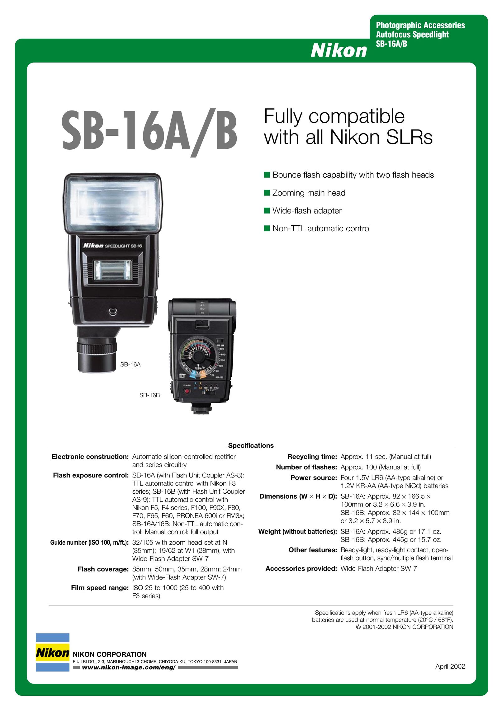 Nikon SB-16A/B Network Card User Manual