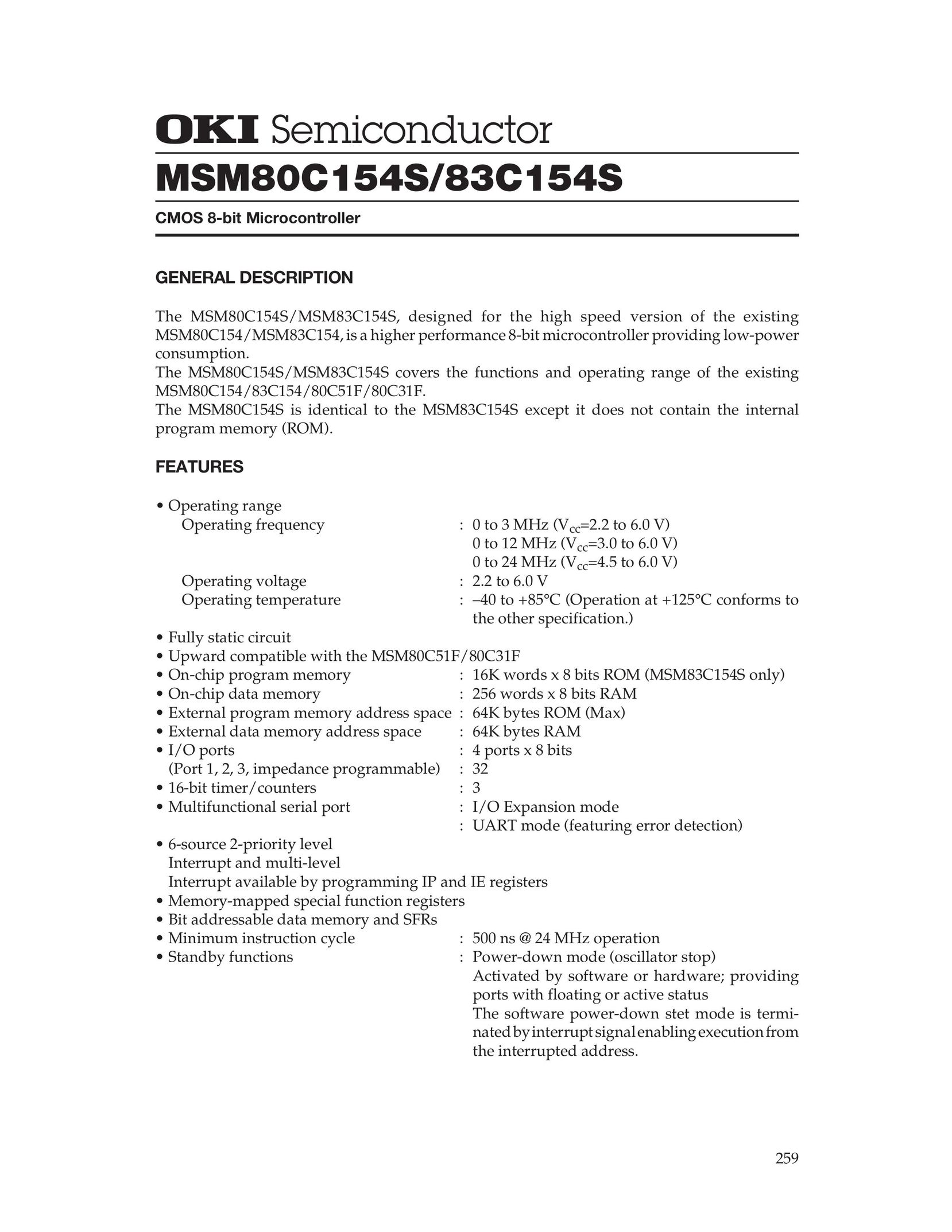 Oki MSM80C154S Network Card User Manual