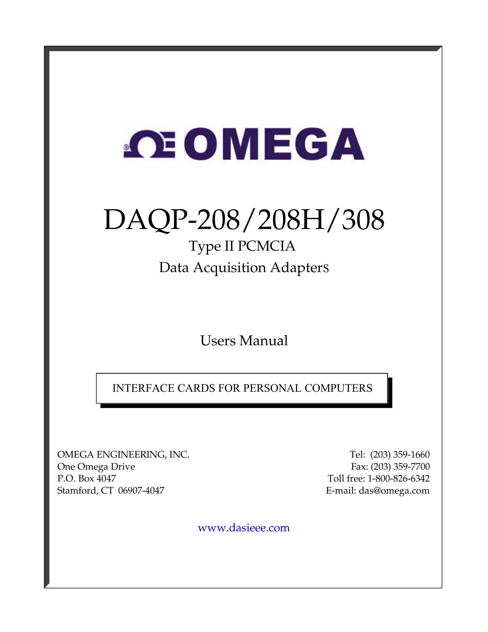 Omega DAQP-208 Network Card User Manual