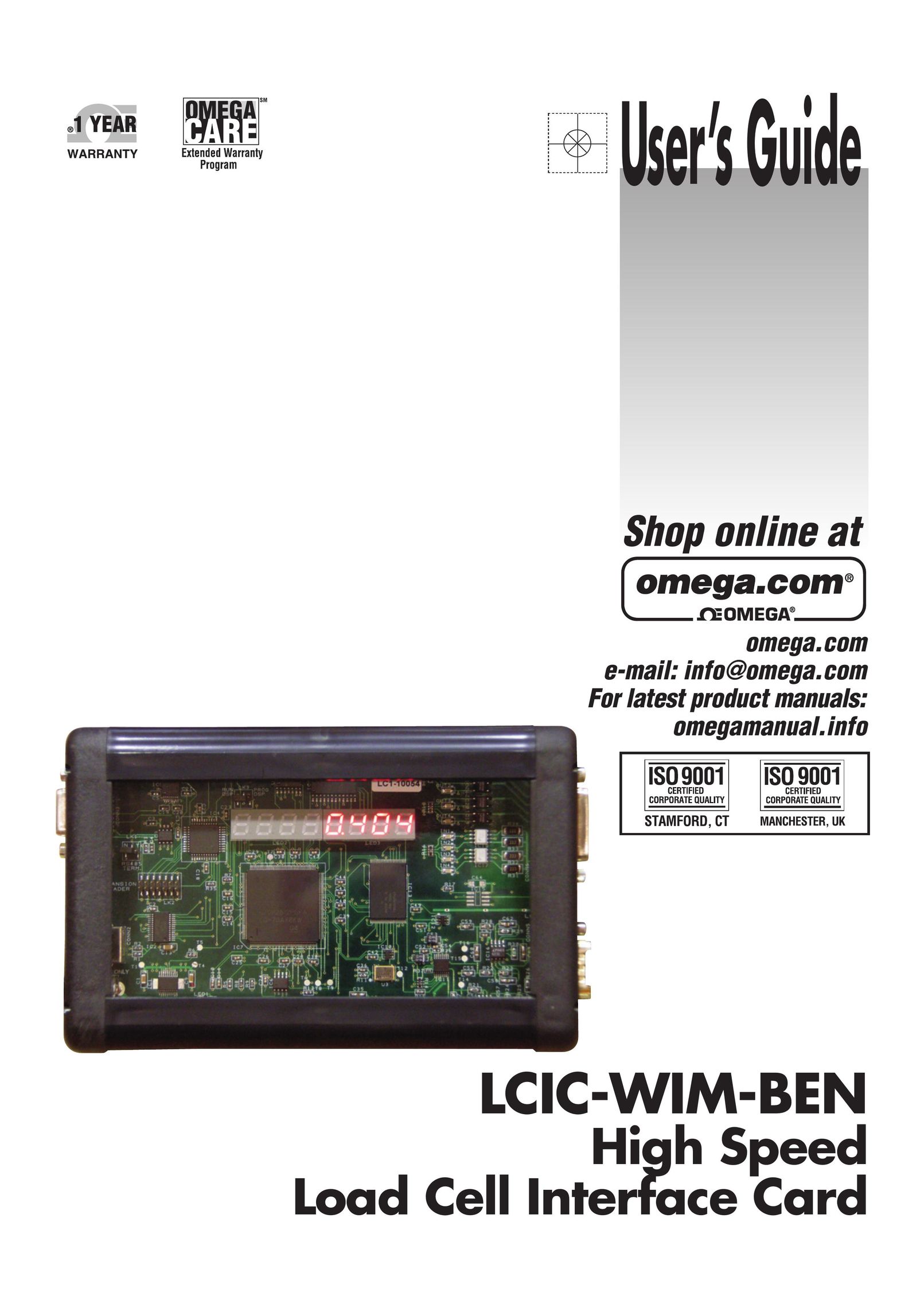 Omega Speaker Systems LCIC-WIM-BEN Network Card User Manual