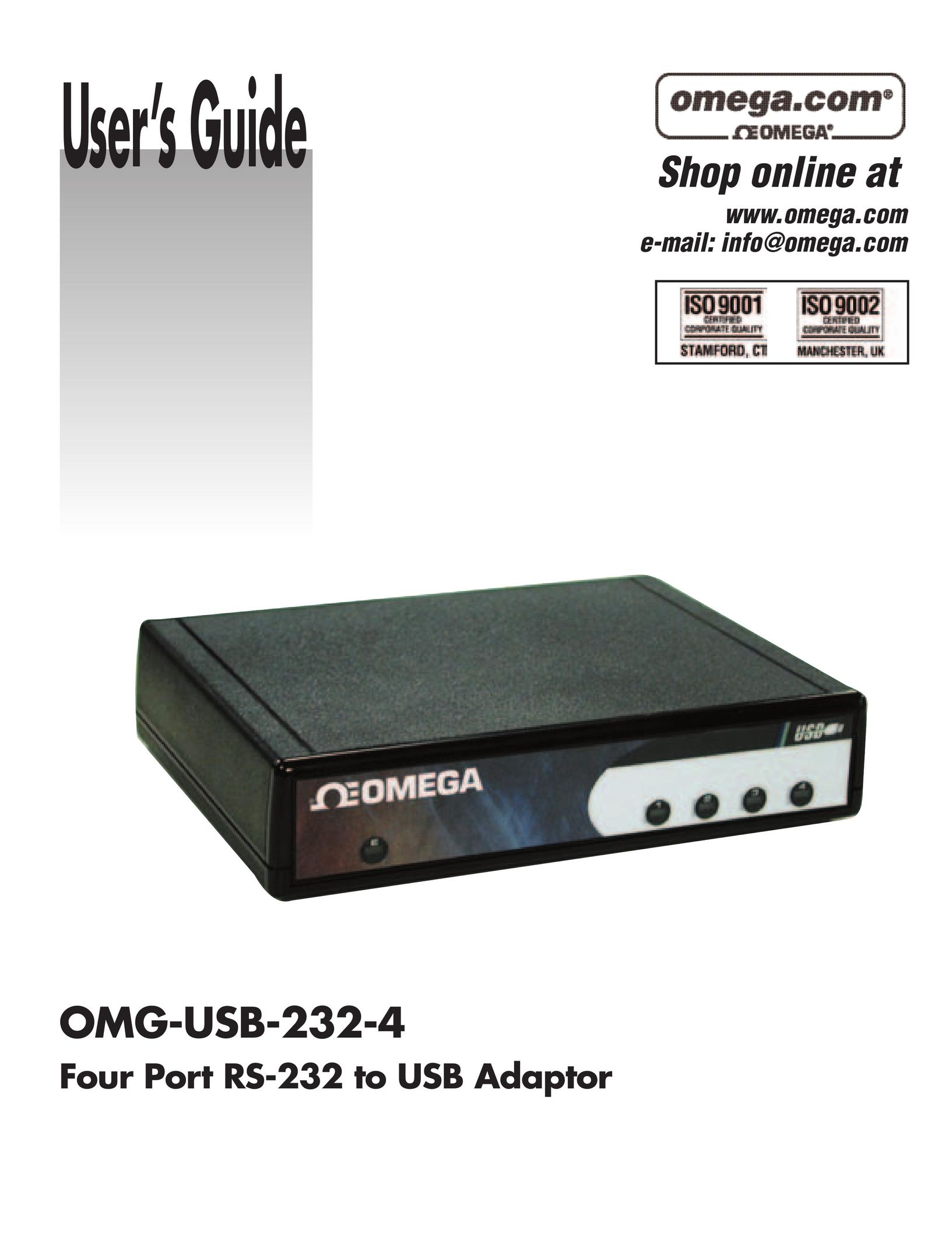 Omega Vehicle Security OMG-USB-232-4 Network Card User Manual
