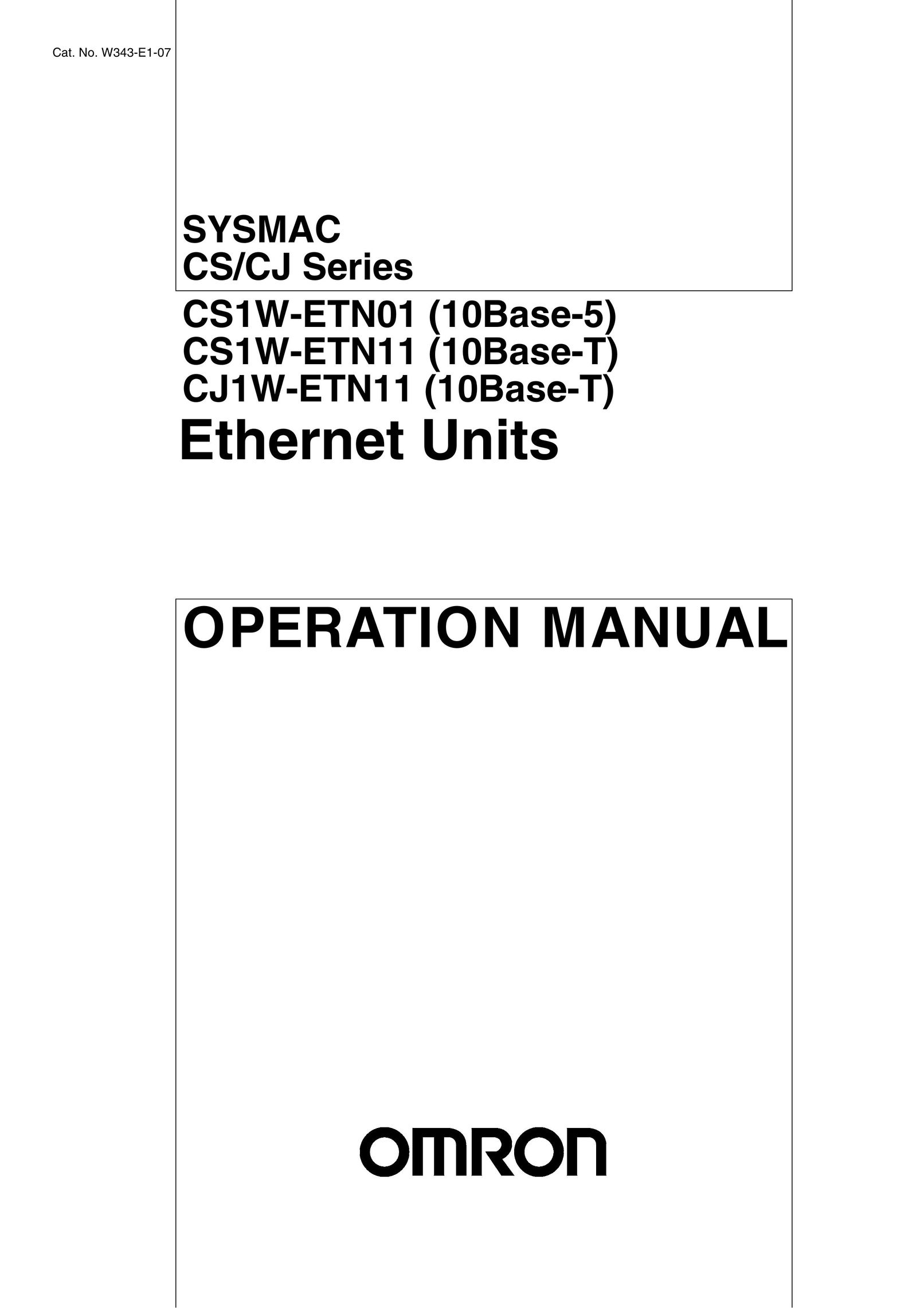 Omron CJ1W-ETN11 Network Card User Manual