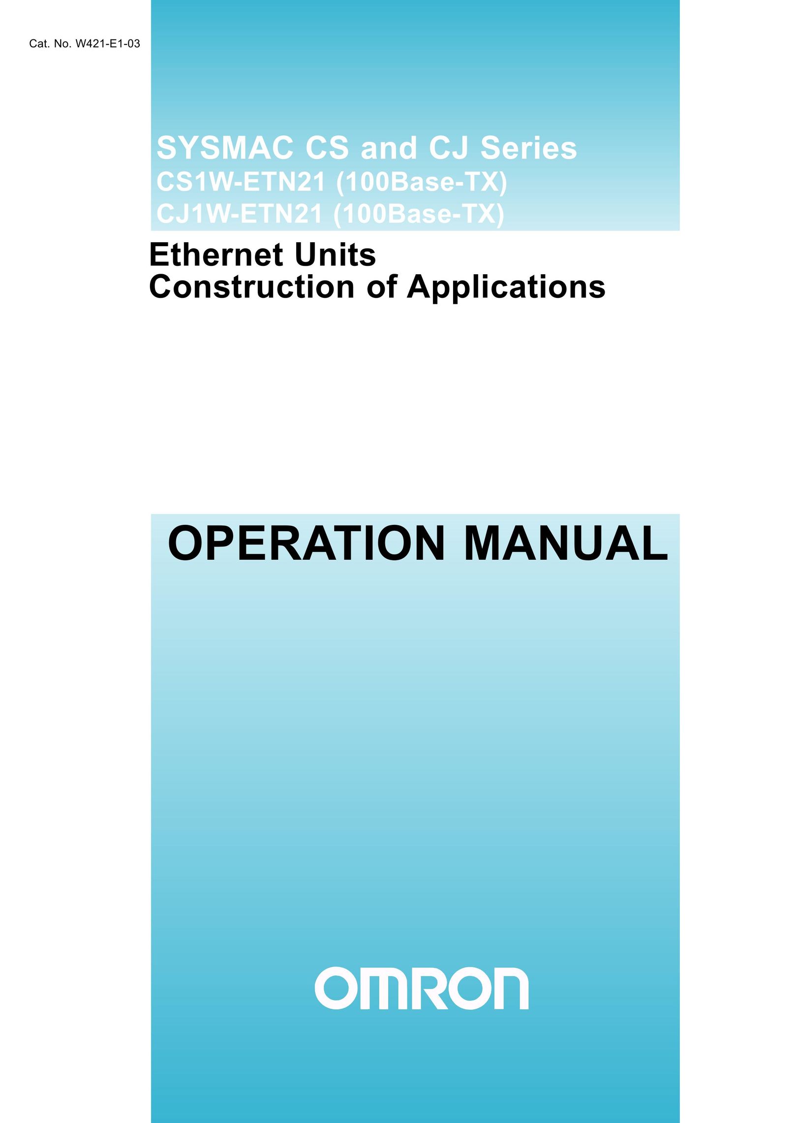 Omron CJ1W-ETN21 Network Card User Manual