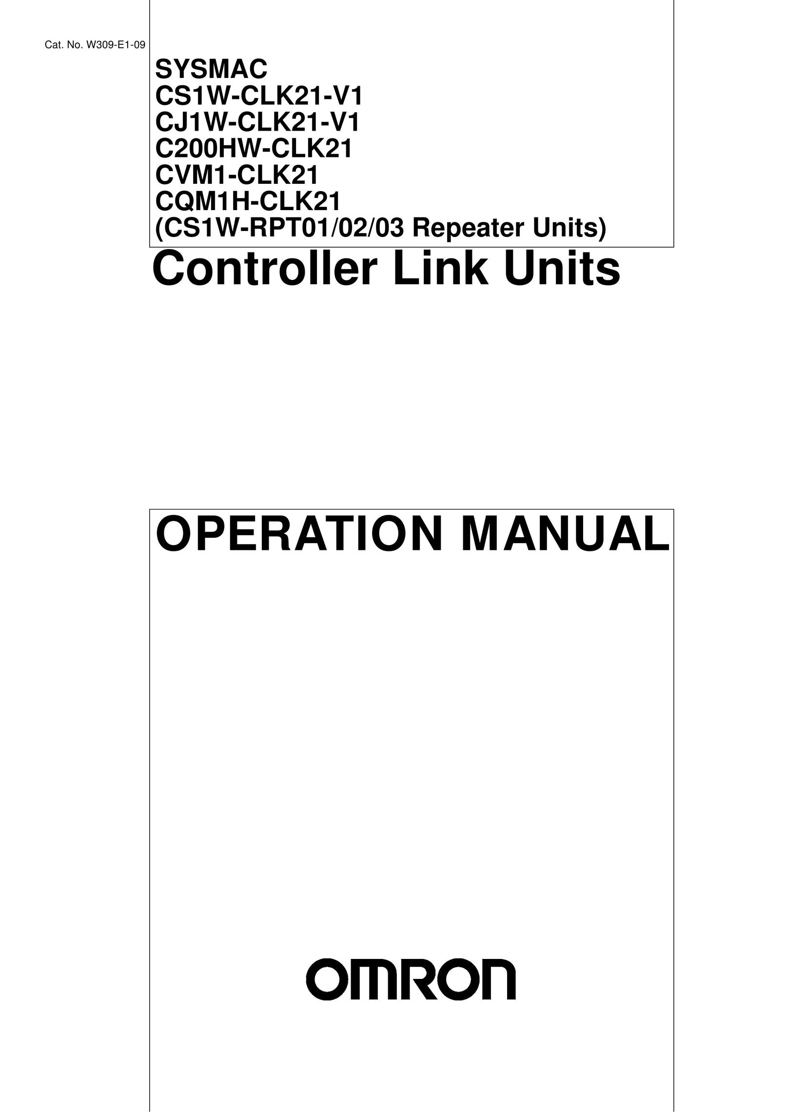 Omron CQM1H-CLK21 Network Card User Manual