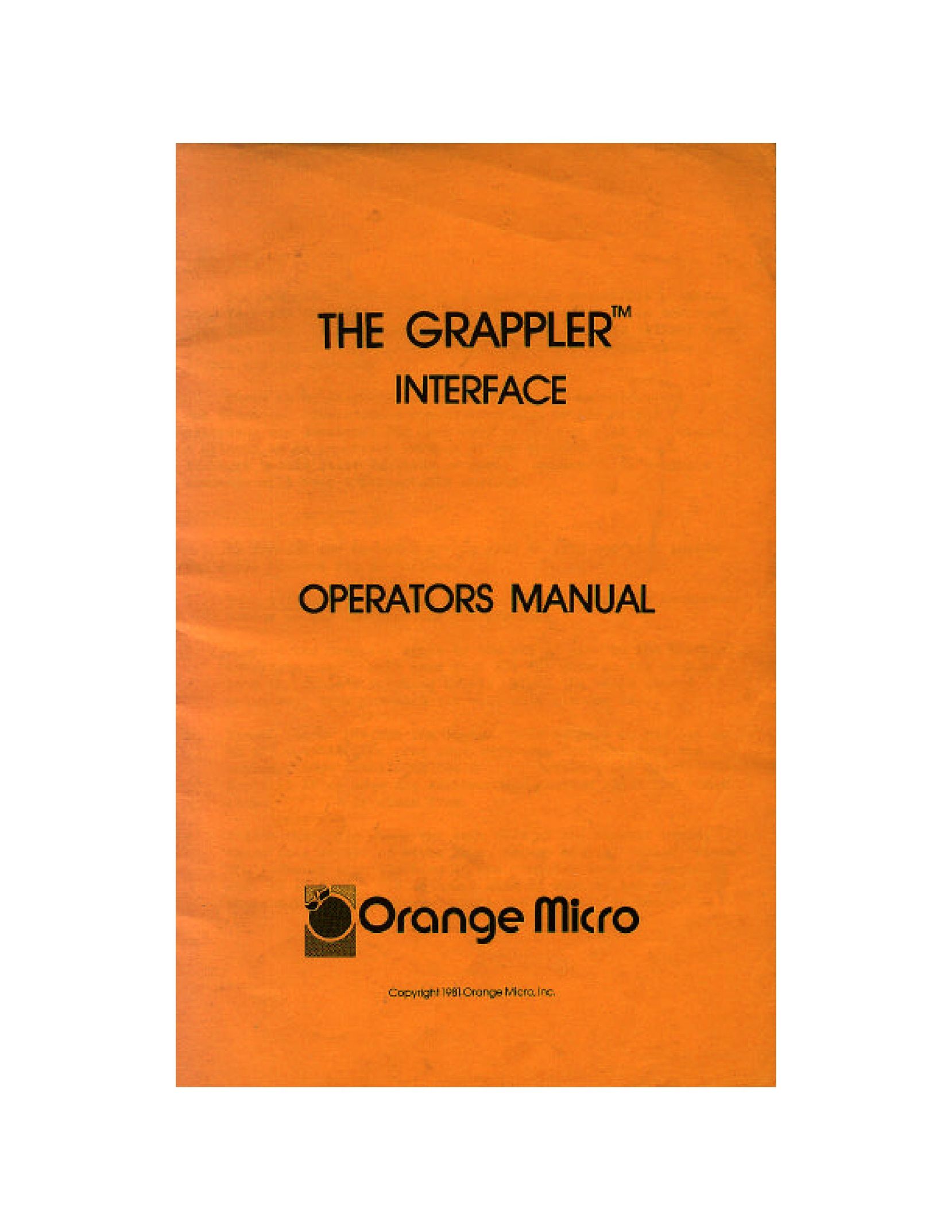 Orange Micro The Grappler Network Card User Manual