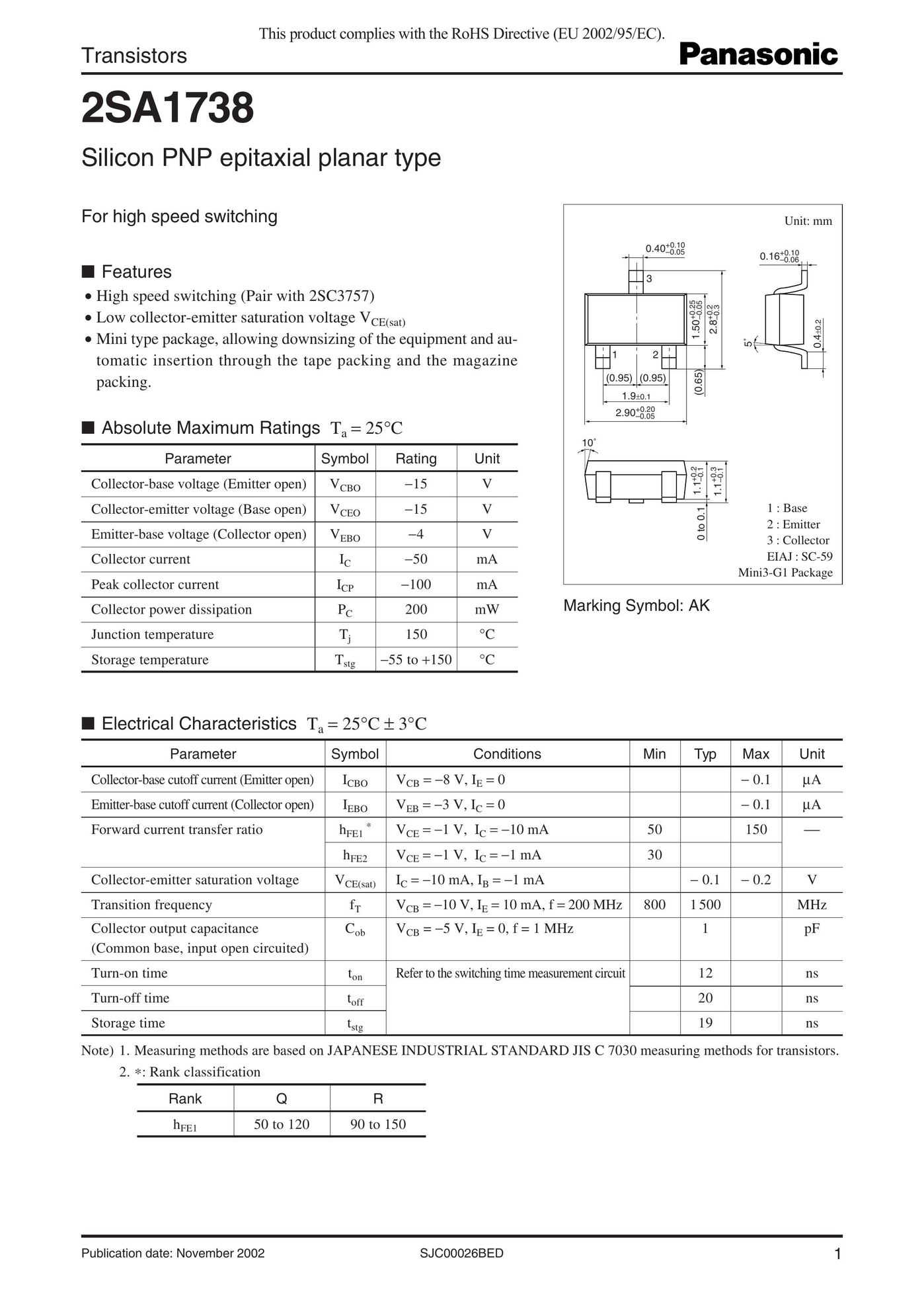 Panasonic 2SA1738 Network Card User Manual