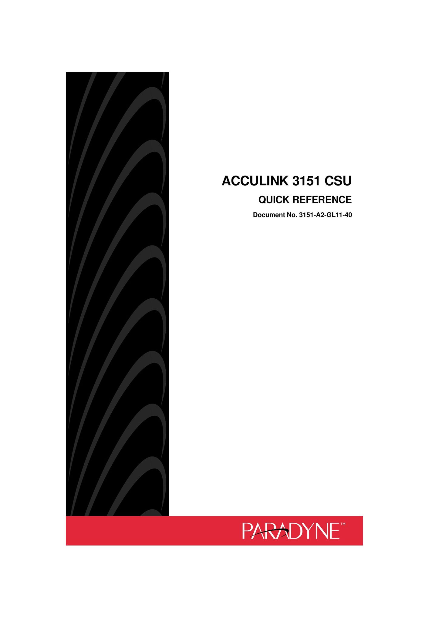 Paradyne 3151 CSU Network Card User Manual