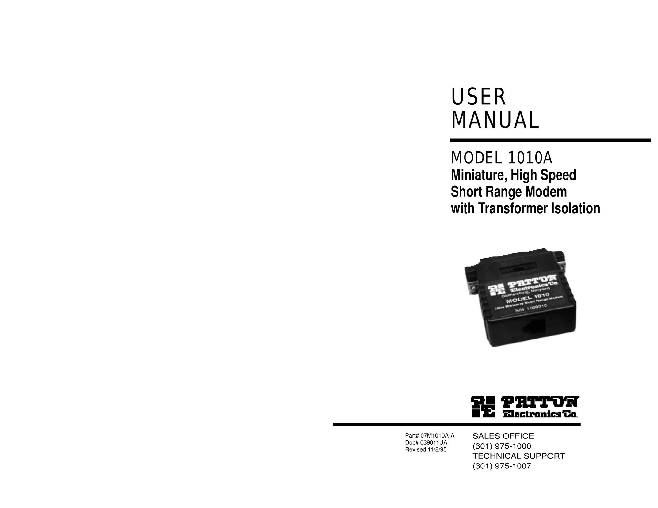 Patton electronic 1010A Network Card User Manual