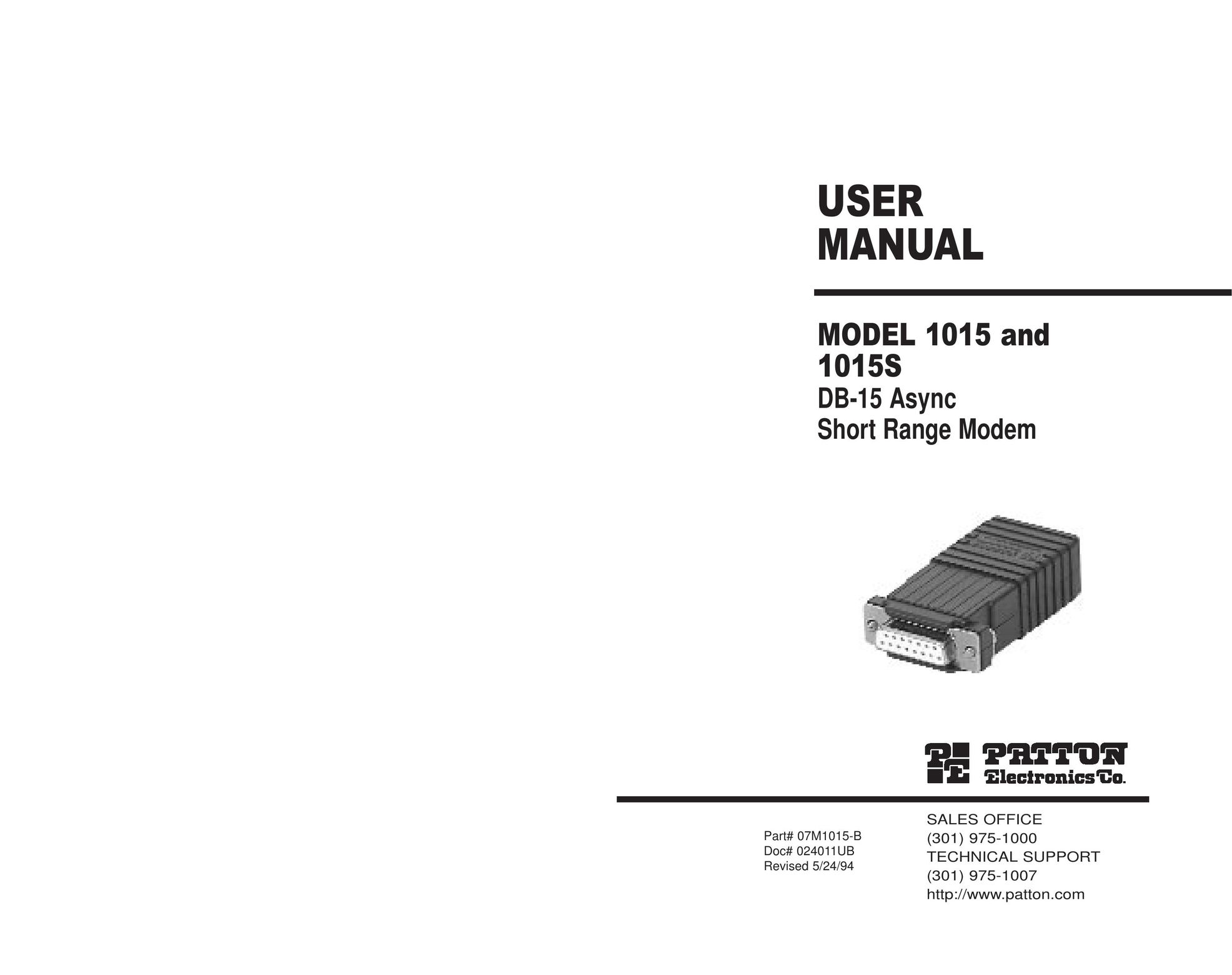 Patton electronic 1015 Network Card User Manual