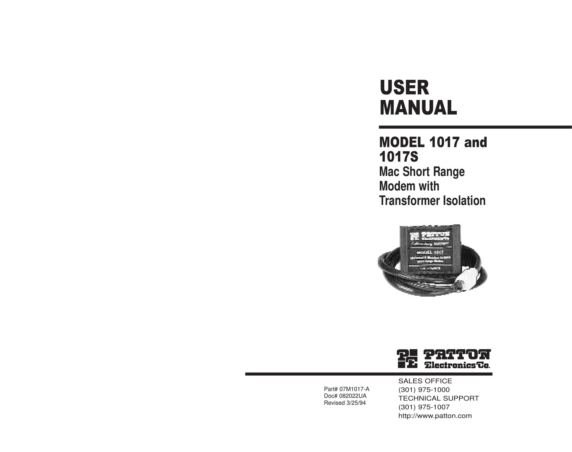 Patton electronic 1017 Network Card User Manual