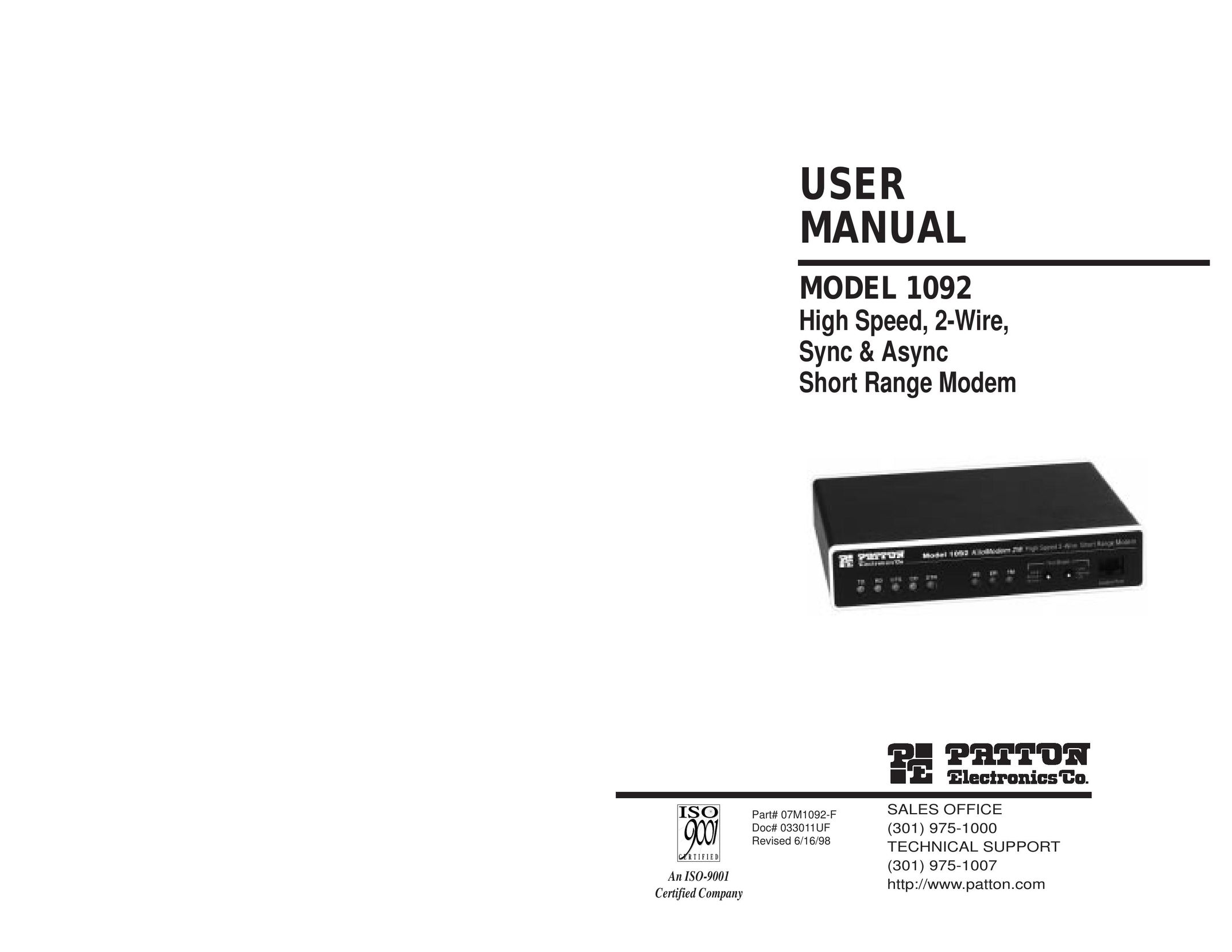 Patton electronic 1092 Network Card User Manual