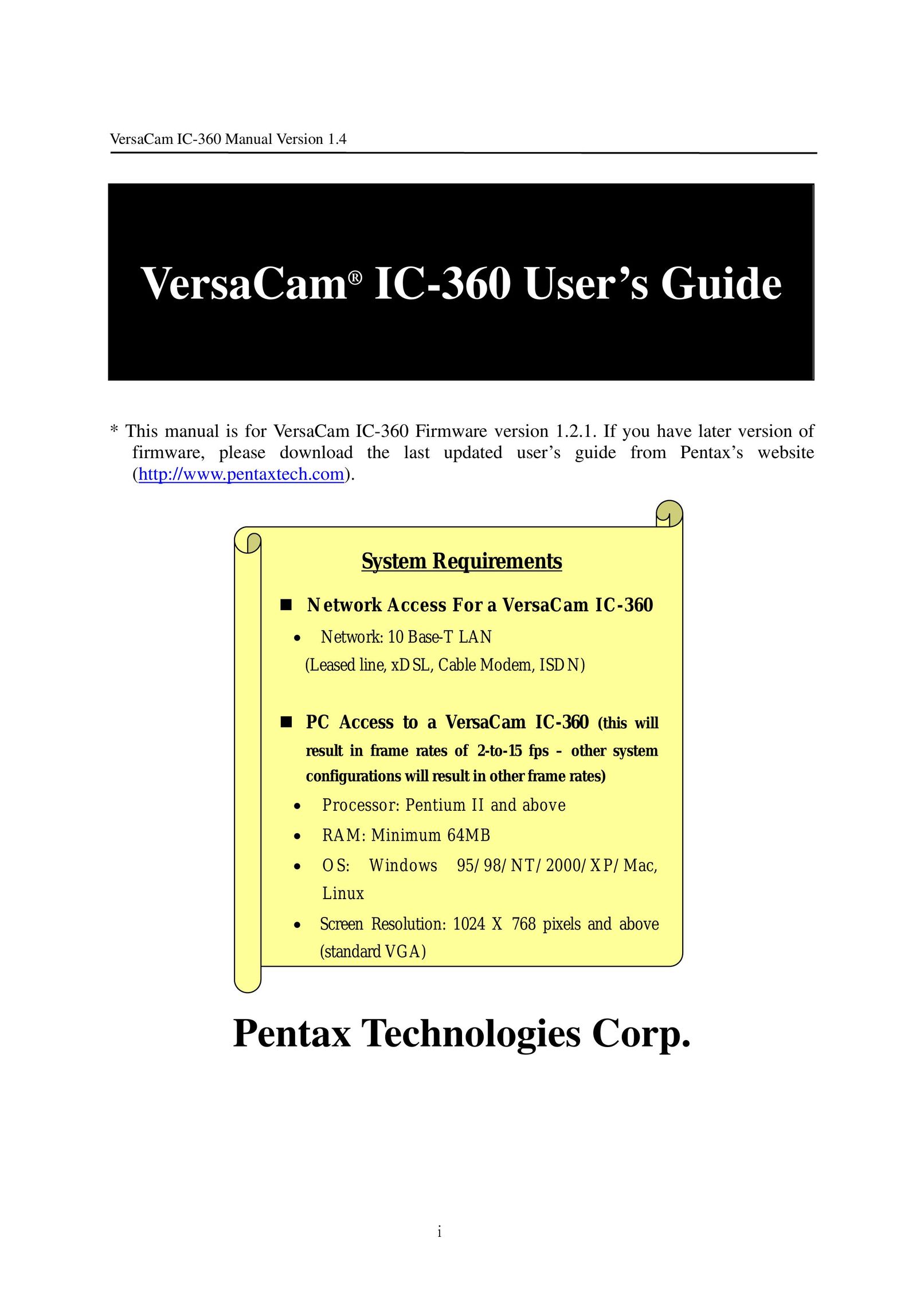 Pentax IC-360 Network Card User Manual