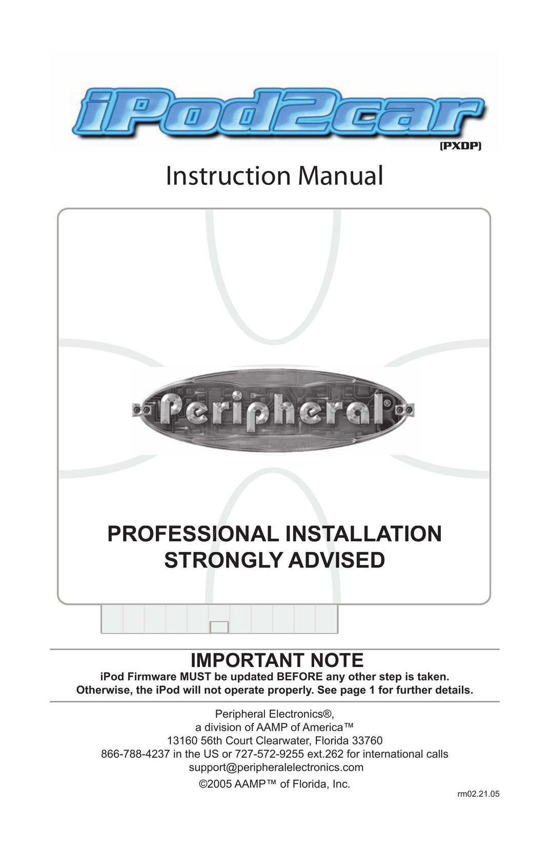 Peripheral Electronics iPod2car Network Card User Manual